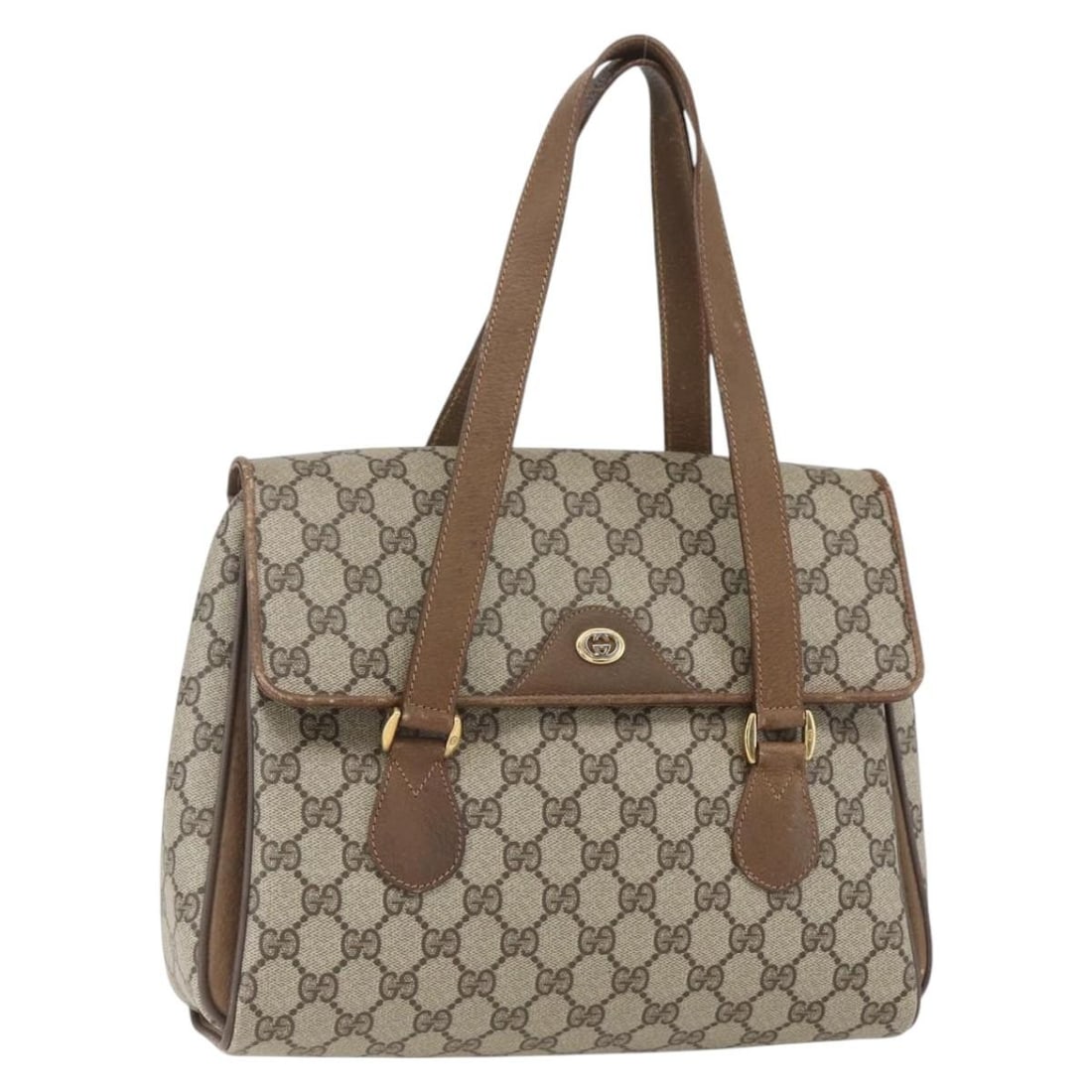 Gucci GG Supreme Beige Gold PVC Leather Handbag Model 116 02 080 Italy: Gucci GG Supreme Beige Gold PVC Leather Handbag Model 116 02 080 Italy This is a Gucci GG Supreme hand bag crafted from beige and gold PVC leather with GG canvas. Made in Italy, the bag features a top