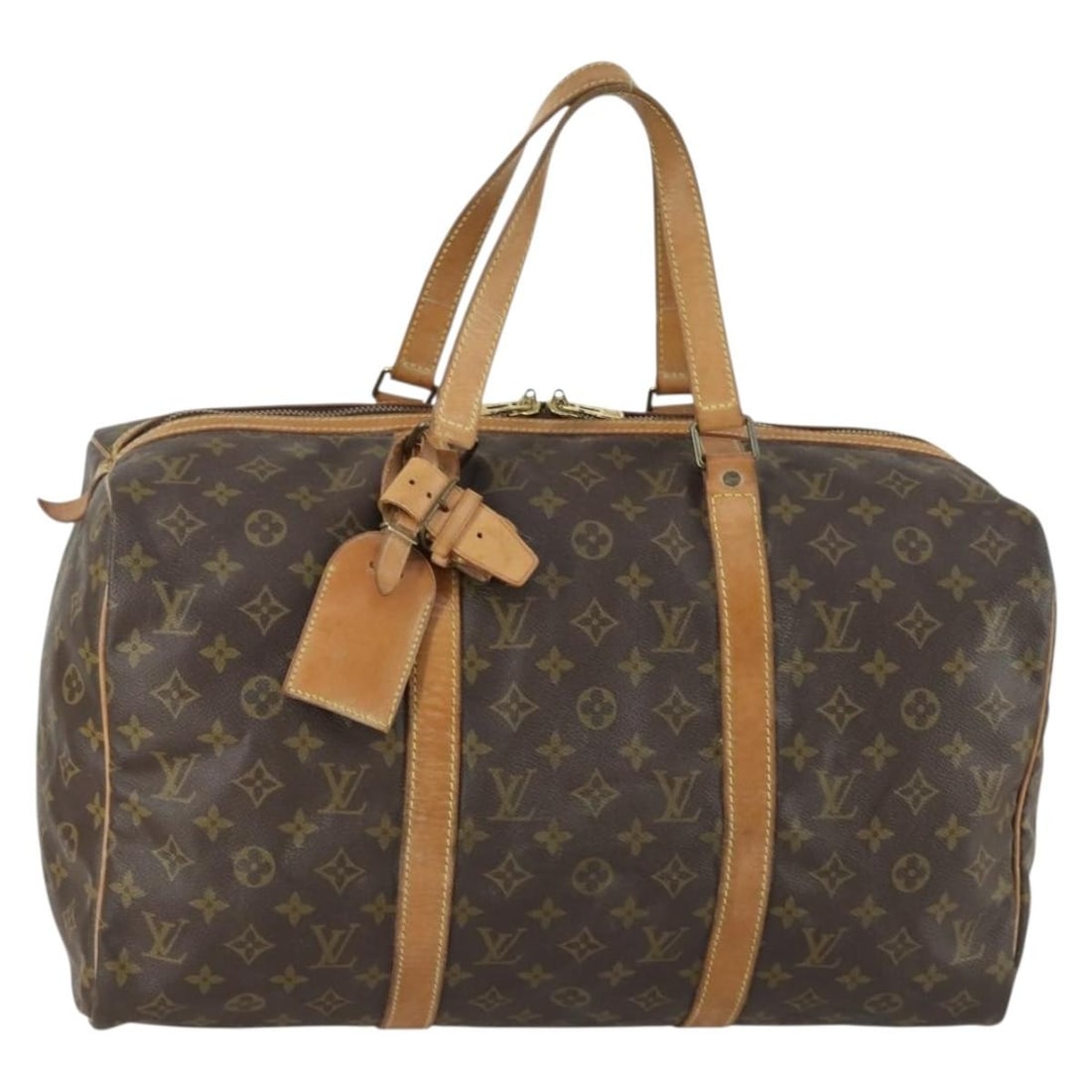 Louis Vuitton Sac Souple 45 Monogram Canvas Boston Bag M41624 France: Louis Vuitton Sac Souple 45 Monogram Canvas Boston Bag M41624 France This Louis Vuitton Monogram Sac Souple 45 Boston Bag features the signature Monogram Canvas exterior and is crafted in France. The