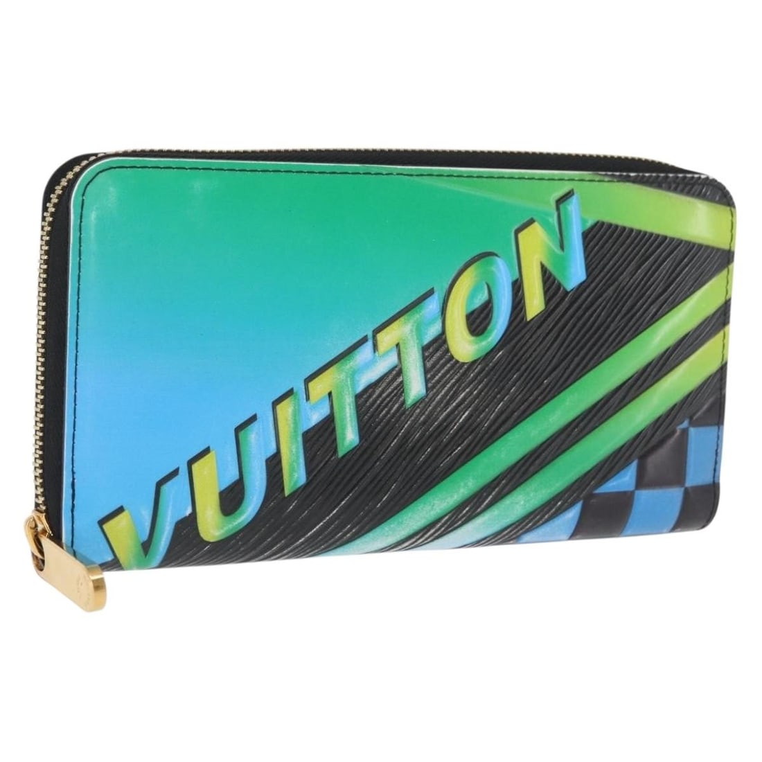 Blue Louis Vuitton Damier Lace Zippy Leather Long Wallet (1 of 18)