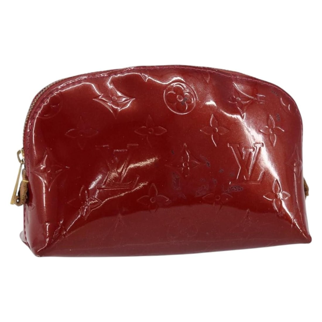 LOUIS VUITTON Pochette Cosmetic Pouch Rouge Grunadine M91746 Auth (1 of 18)