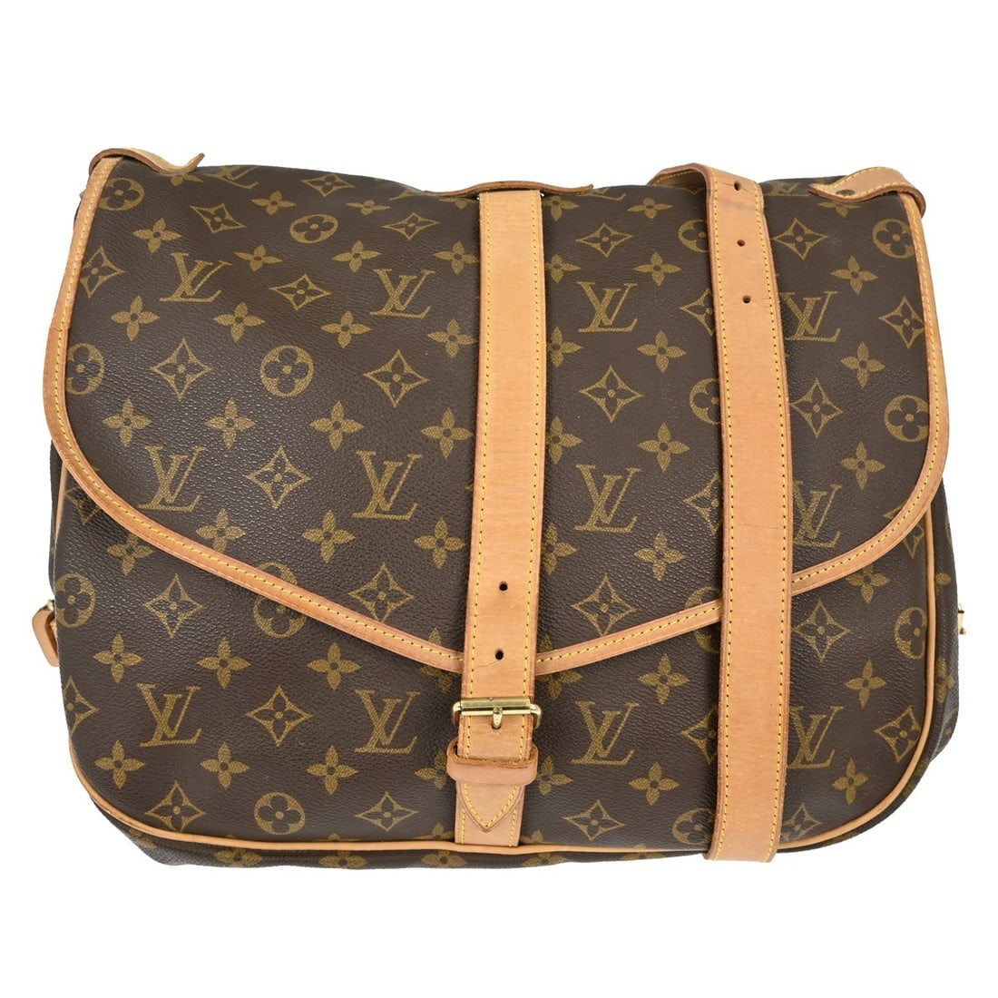 Louis Vuitton Saumur 35 Monogram Canvas Crossbody Shoulder Bag M42254: Louis Vuitton Saumur 35 Monogram Canvas Crossbody Shoulder Bag M42254 This Louis Vuitton Saumur 35 Messenger Shoulder Bag features the classic monogram canvas leather exterior with brown leather cross
