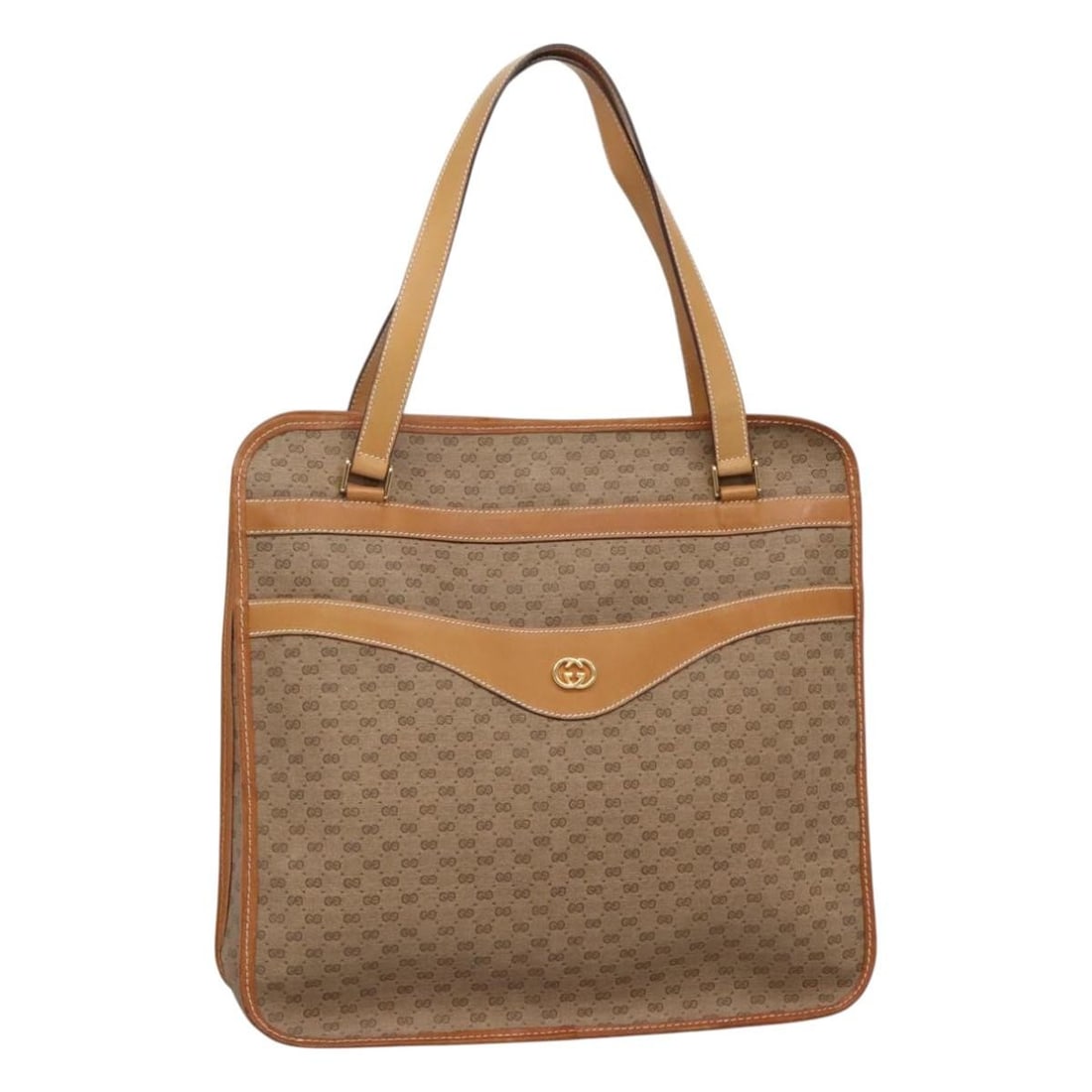 Gucci Beige Micro GG Supreme PVC Leather Tote Bag for Women: Gucci Beige Micro GG Supreme PVC Leather Tote Bag for Women This is a GUCCI Micro GG Supreme tote bag crafted from beige PVC leather and micro small GG canvas. Designed for women, the bag offers a spa