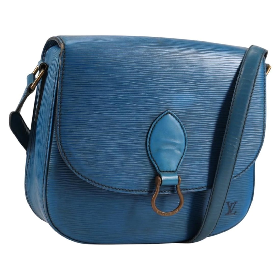 LOUIS VUITTON Epi Saint Cloud GM Shoulder Bag Toledo Blue M52195 Made in France (1 of 18)