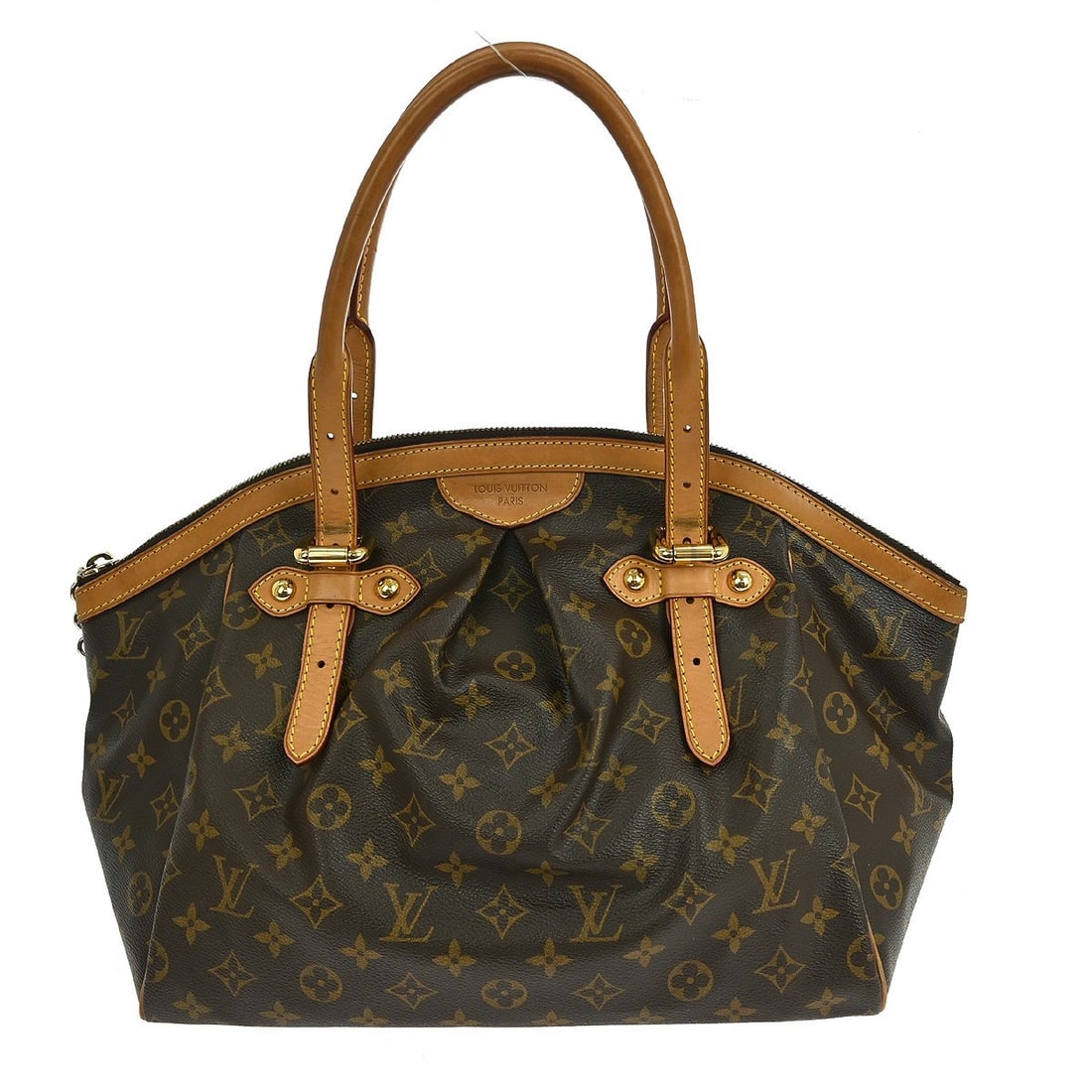 Louis Vuitton Tivoli GM Monogram Canvas Large Brown Tote Bag M40144: Louis Vuitton Tivoli GM Monogram Canvas Large Brown Tote Bag M40144 This Louis Vuitton Monogram Tivoli GM handbag features the iconic monogram canvas leather exterior with logo accents and a zip closu