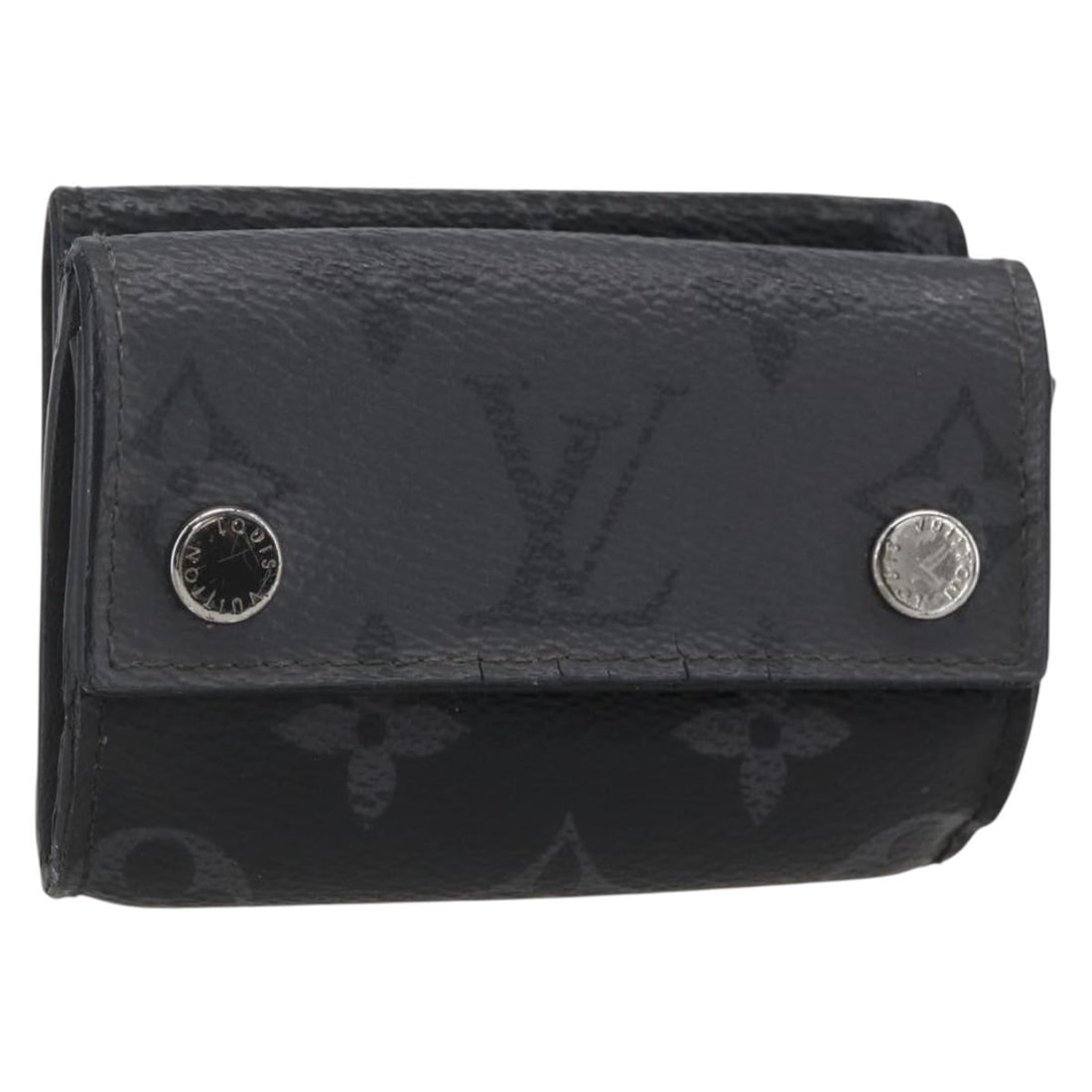 LOUIS VUITTON Monogram Eclipse Discovery Compact Wallet M67630 Spain Auth (1 of 15)