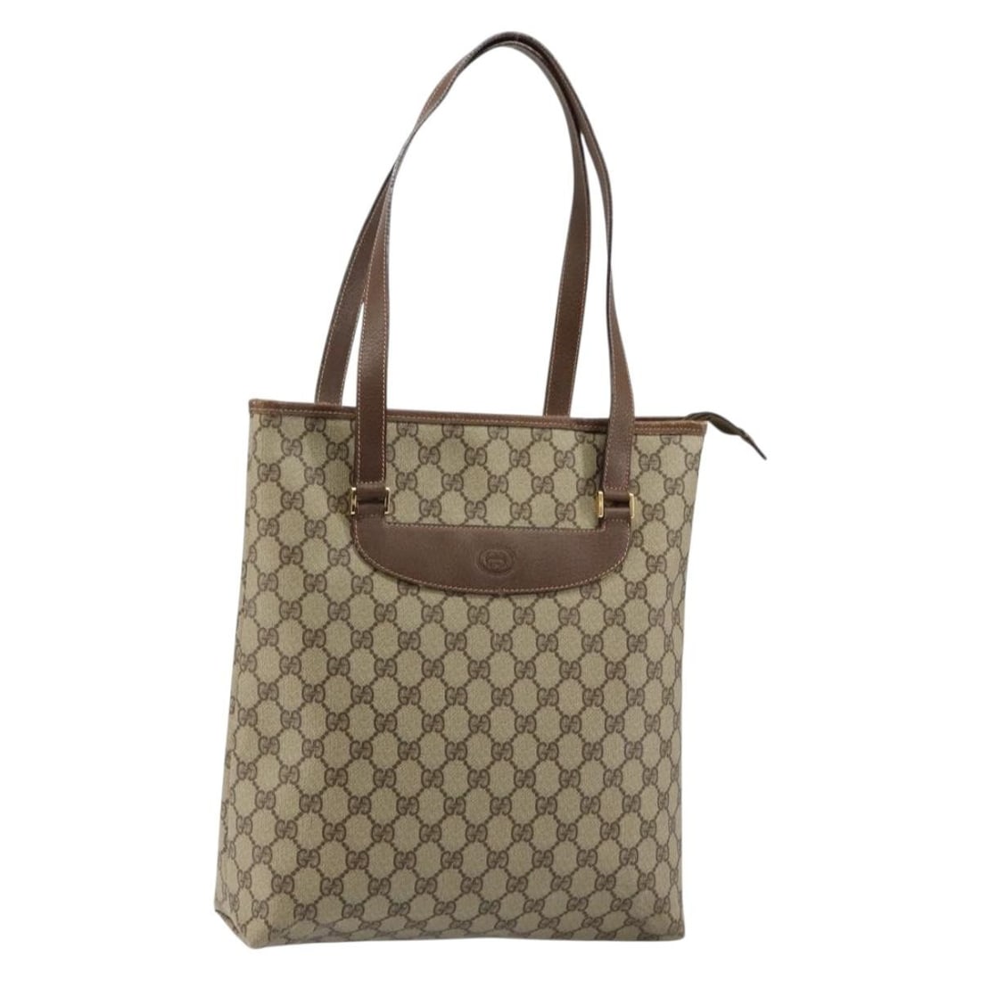 GUCCI GG Supreme Beige Gold PVC Tote Bag 002 39 6130 Auth: GUCCI GG Supreme Beige Gold PVC Tote Bag 002 39 6130 Auth This GUCCI GG Supreme Tote Bag features a stylish combination of beige PVC leather and gold accents, perfect for adding a touch of luxury to y