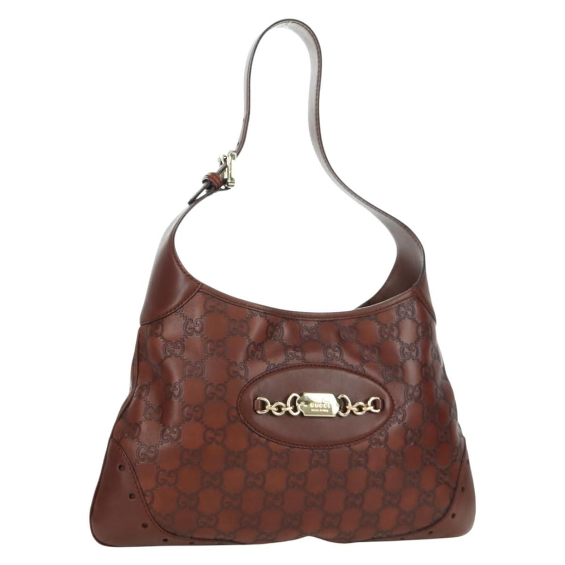 Gucci Brown GG Canvas Guccissima Leather Shoulder Bag 145778 with Dust Bag (1 of 18)