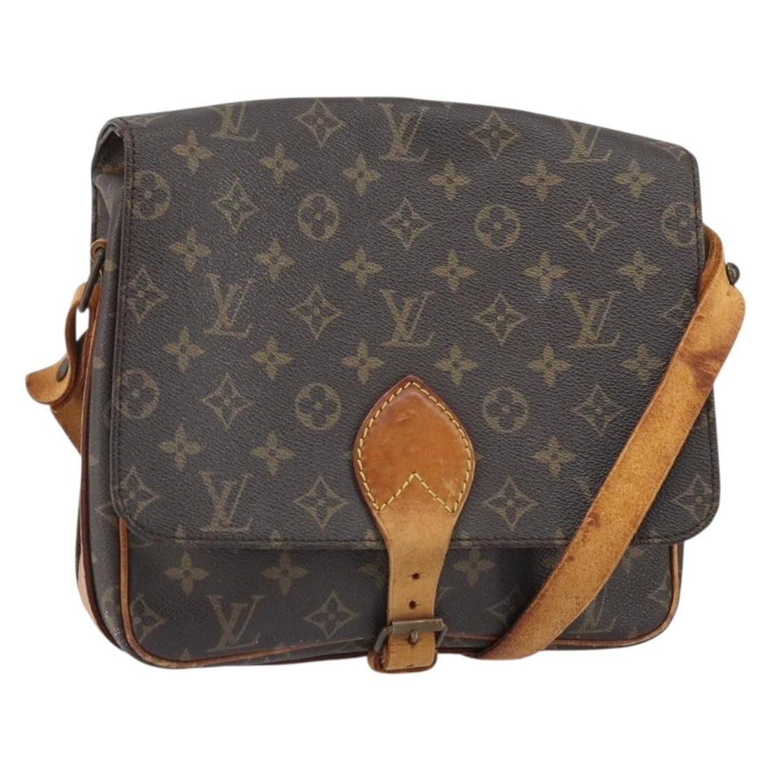 Louis Vuitton Cartouchiere GM Monogram Canvas Shoulder Bag M51252 France: Louis Vuitton Cartouchiere GM Monogram Canvas Shoulder Bag M51252 France This Louis Vuitton Monogram Cartouchiere GM is a classic women's shoulder bag crafted from signature monogram canvas. The bag f