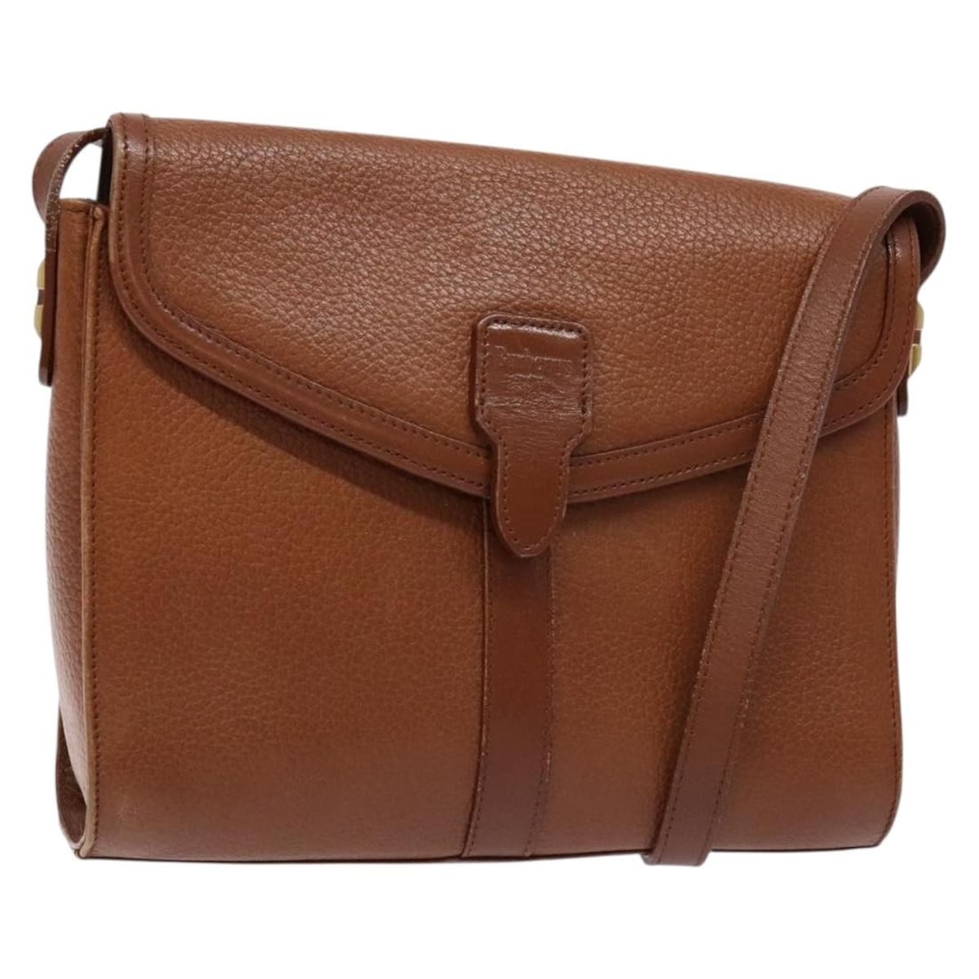 Burberrys Brown Leather Shoulder Bag with Gold Accents BA4255: Burberrys Brown Leather Shoulder Bag with Gold Accents BA4255 This Burberrys shoulder bag is a stylish and functional accessory, crafted from high-quality leather in a rich brown and gold color combin