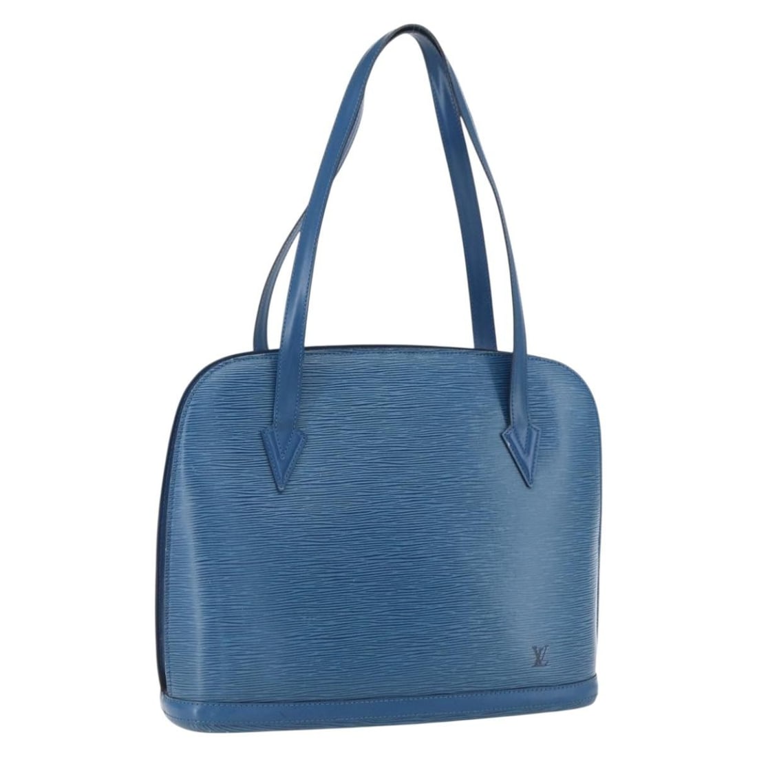 Louis Vuitton Epi Lussac Blue Leather Women's Shoulder Bag M52285 (1 of 18)