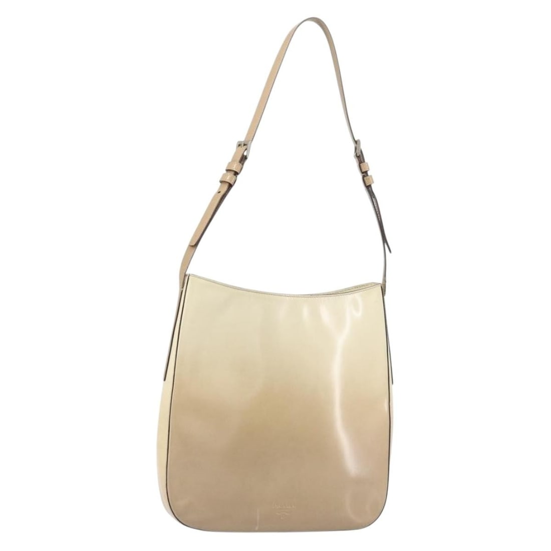PRADA Beige Patent Leather Shoulder Bag Italy Auth ti3531 (1 of 18)