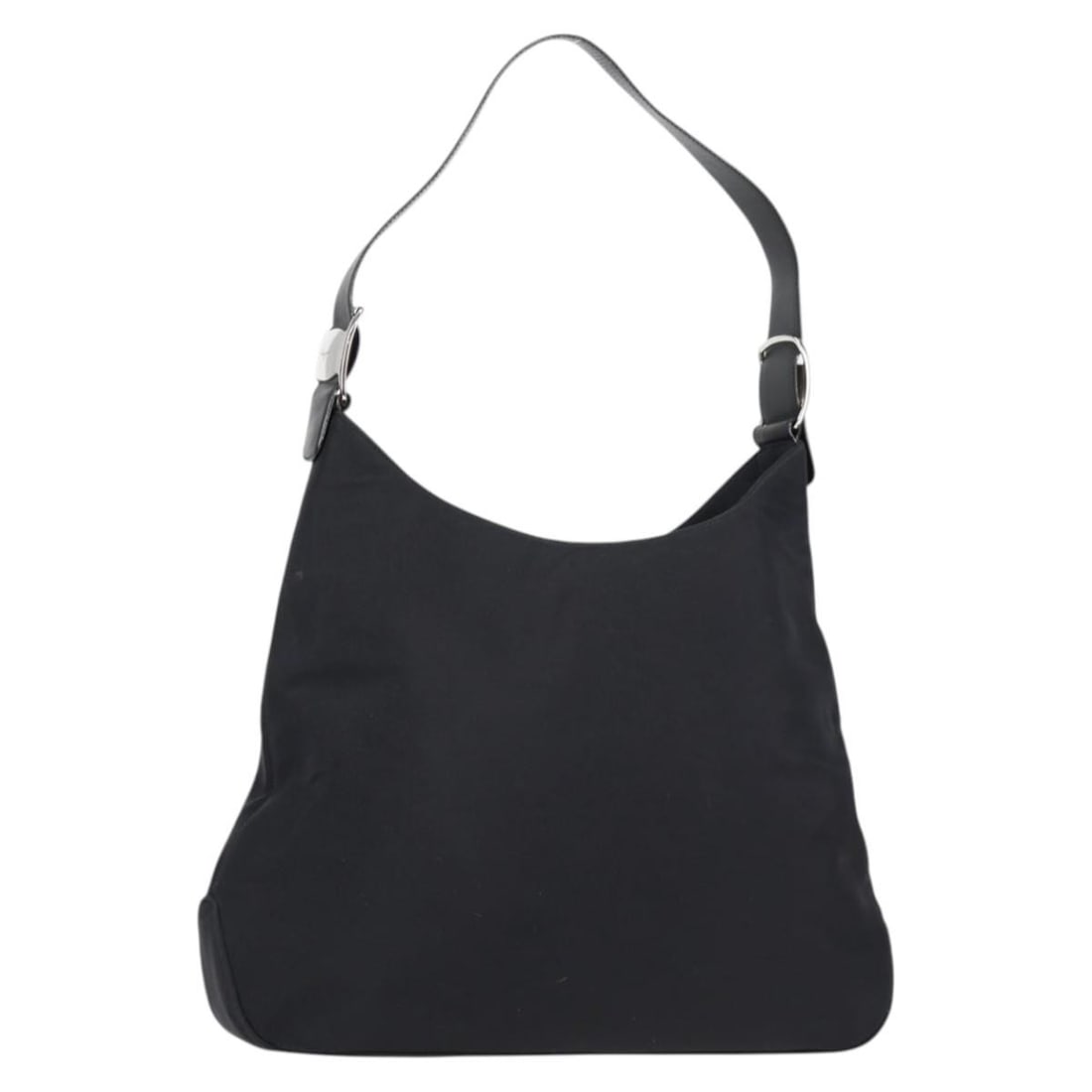 Salvatore Ferragamo Vala Black Silver Nylon Shoulder Bag Auth Italy (1 of 18)