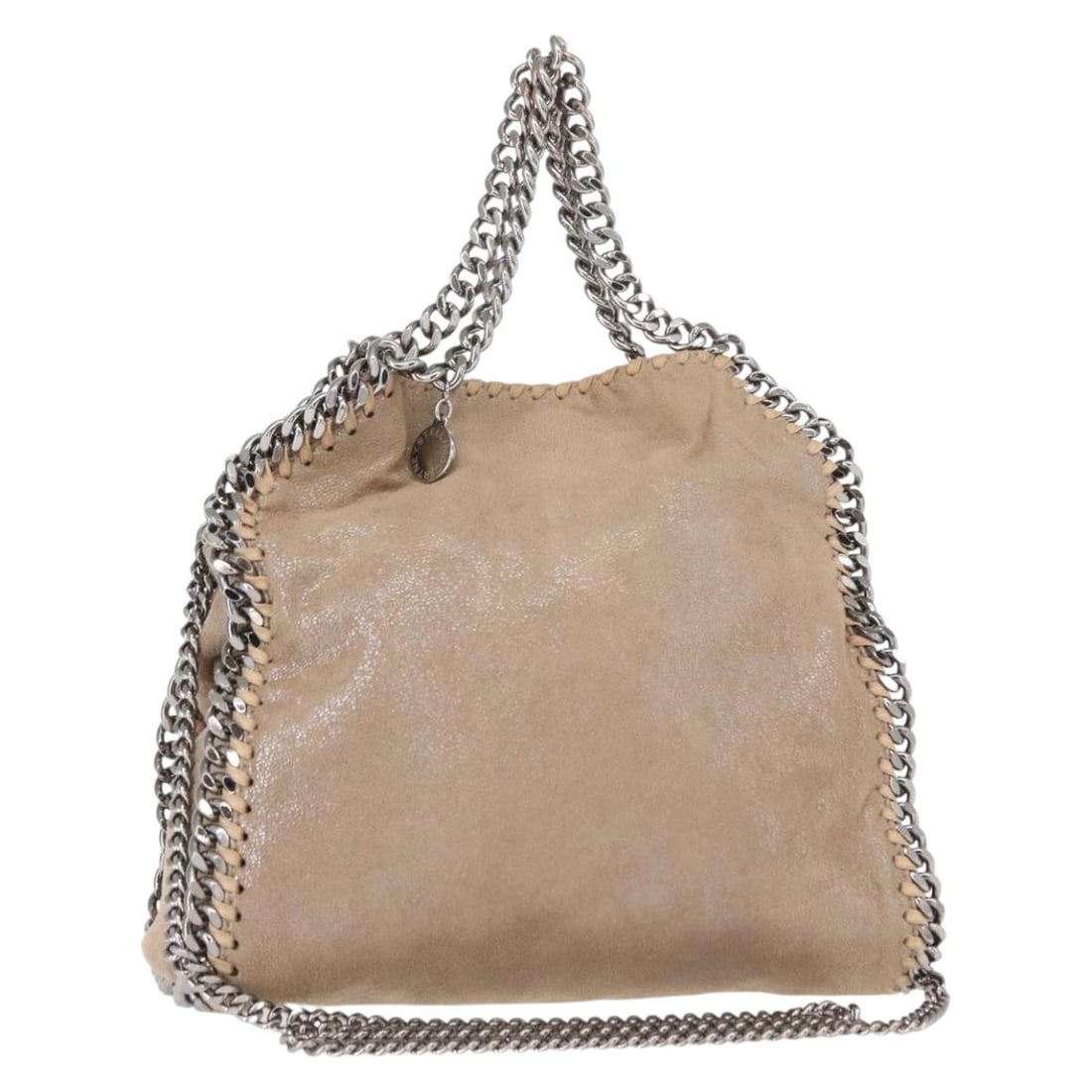 Stella MacCartney Chain Falabella Beige Silver Shoulder Bag Auth 371223: Stella MacCartney Chain Falabella Beige Silver Shoulder Bag Auth 371223 The Stella MacCartney Chain Falabella Bag is a stylish shoulder bag crafted in Italy from durable polyester, featuring a chic be