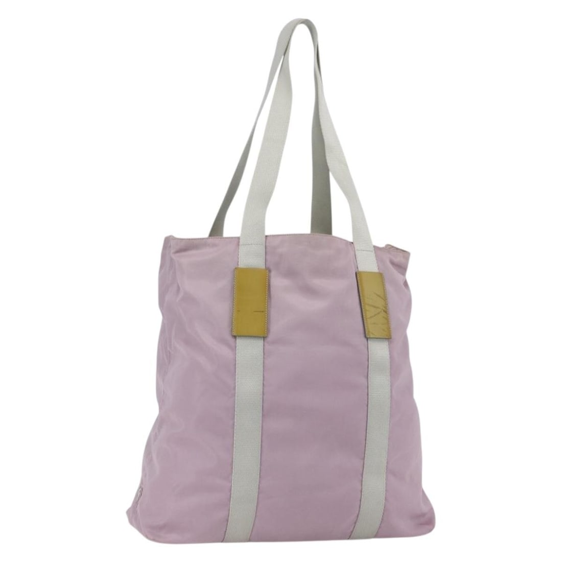Prada Pink Nylon Tote Handbag with Silver Accents: Prada Pink Nylon Tote Handbag with Silver Accents This PRADA tote bag is crafted from pink nylon with silver-tone accents. Designed for women, it features a spacious interior and practical handles for