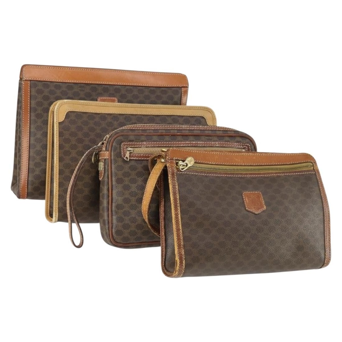Set of 4 Celine Macadam PVC Brown Clutch Bags (1 of 18)