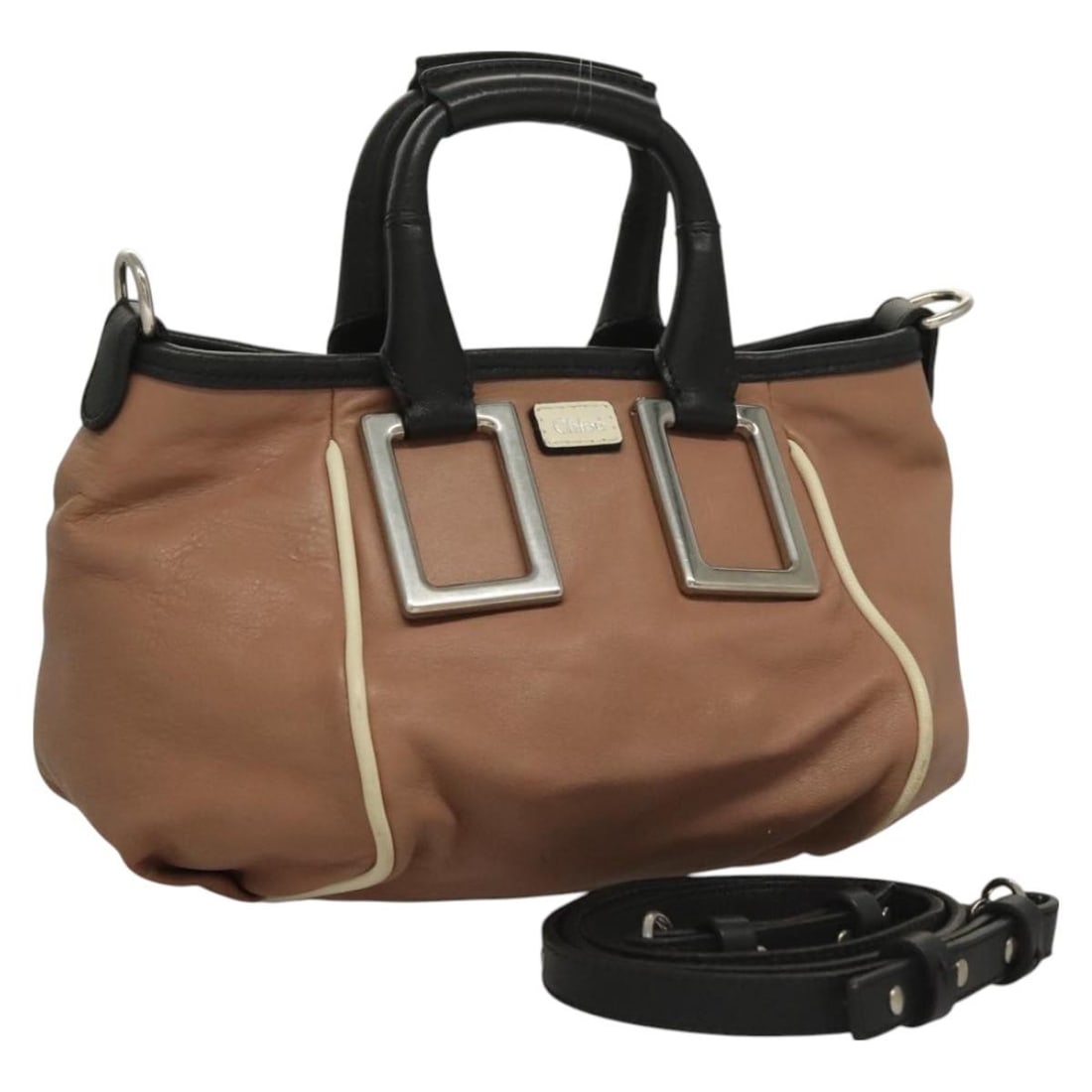 Chloe Etel Leather Hand Bag 2-Way Pink Silver Auth BA3474: Chloe Etel Leather Hand Bag 2-Way Pink Silver Auth BA3474 Introducing the Chloe Etel Hand Bag, a stylish and versatile accessory crafted from high-quality leather. This exquisite handbag features a st