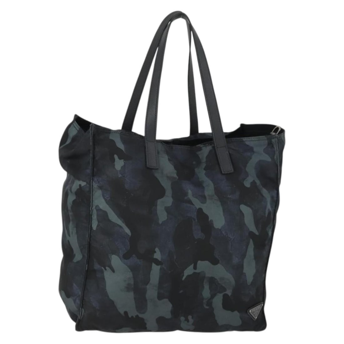 Prada Nylon Camouflage Silver Tote Bag for Women Made in Italy: Prada Nylon Camouflage Silver Tote Bag for Women Made in Italy This Prada camouflage tote bag is crafted from silver nylon and designed for women. The bag features a spacious interior, dual top handle