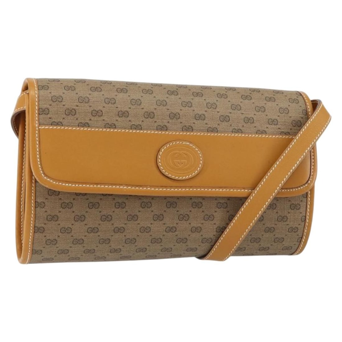 GUCCI Micro GG Supreme Shoulder Bag Beige Gold PVC Auth 004 89 0265: GUCCI Micro GG Supreme Shoulder Bag Beige Gold PVC Auth 004 89 0265 This GUCCI Micro GG Supreme Shoulder Bag combines elegance and functionality with its chic PVC leather exterior in a sophisticated b