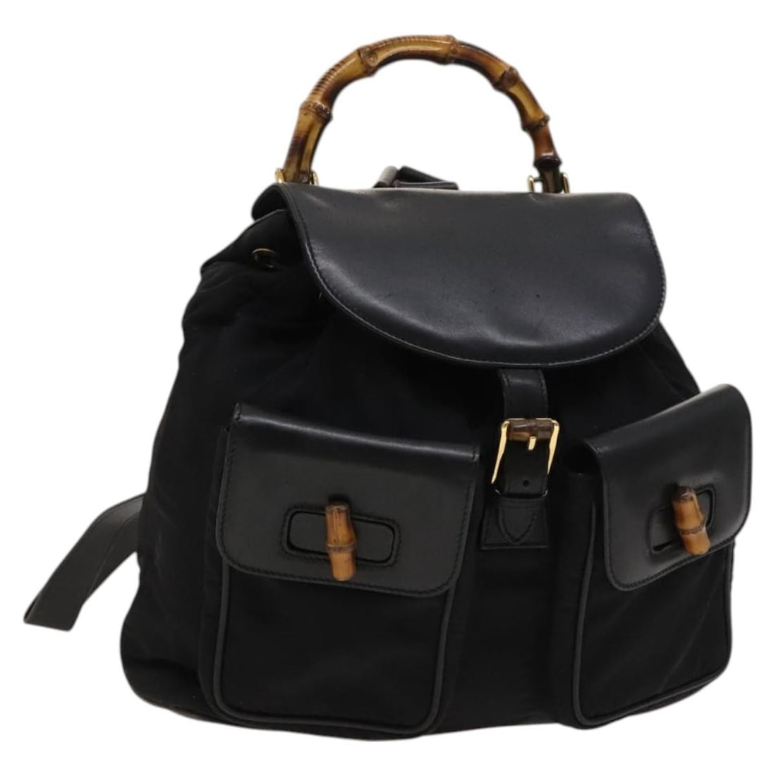 Black Leather Bamboo Backpack by Gucci for Women (1 of 18)