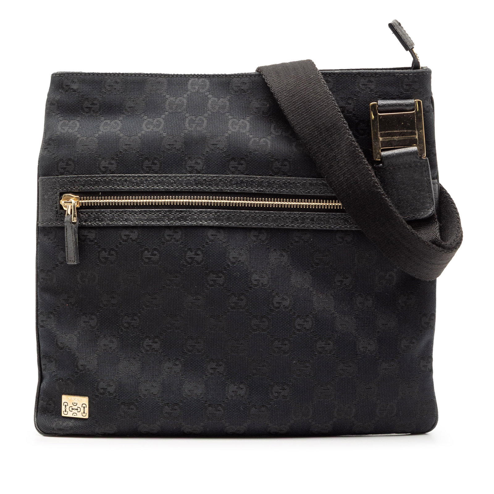 Black GG Canvas Pop Crossbody Bag by Gucci with Leather Trim: Black GG Canvas Pop Crossbody Bag by Gucci with Leather Trim This Gucci GG Canvas Pop Crossbody bag features a durable canvas body with leather trim, an adjustable flat strap, a top zip closure, an ex