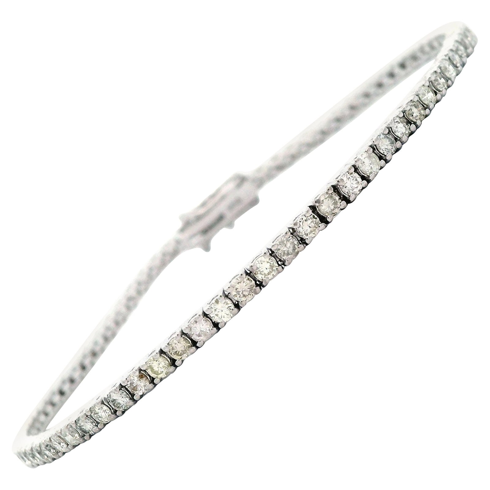 2.34ct Diamond Tennis Bracelet 18k White Gold (1 of 4)