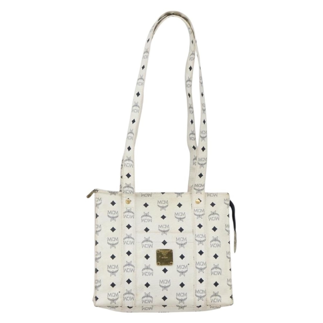 Visetos Canvas and Leather Shoulder Bag by MCM in White (1 of 18)