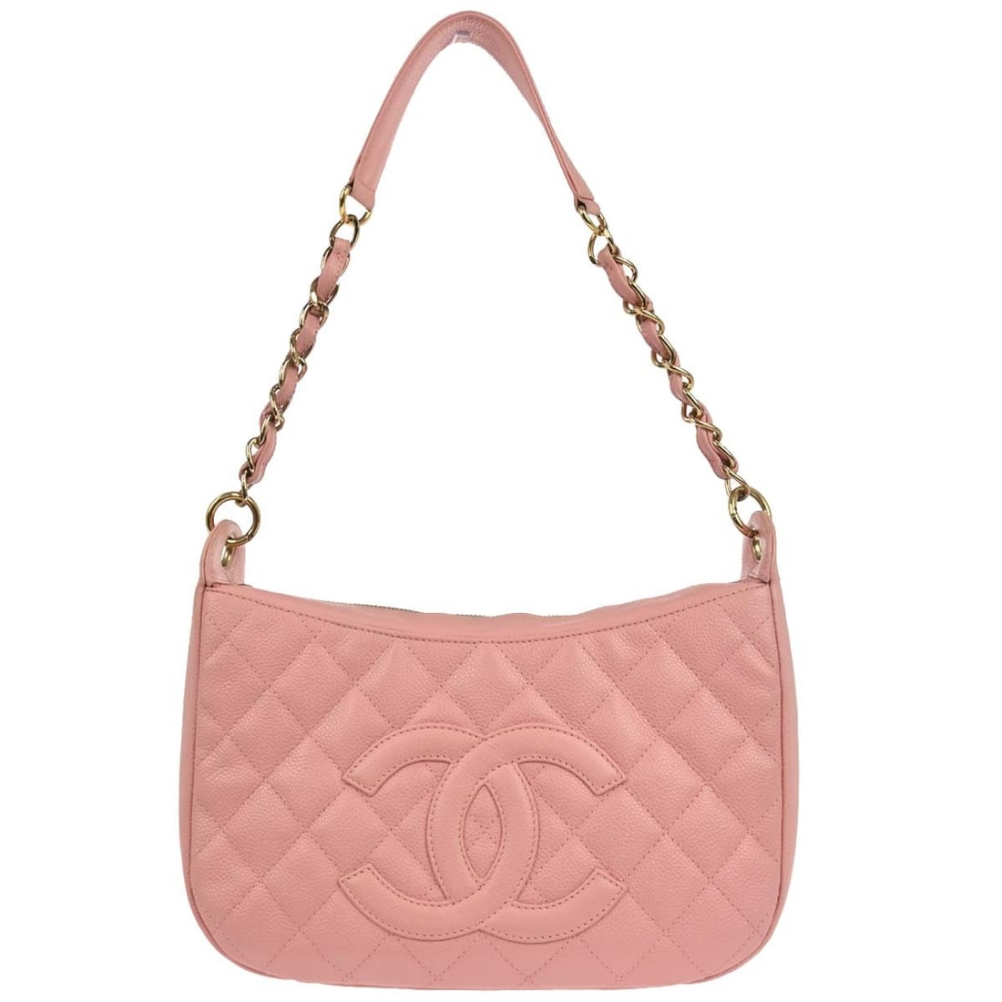Chanel Medium Pink Calfskin Leather Shoulder Hobo Bag (1 of 11)