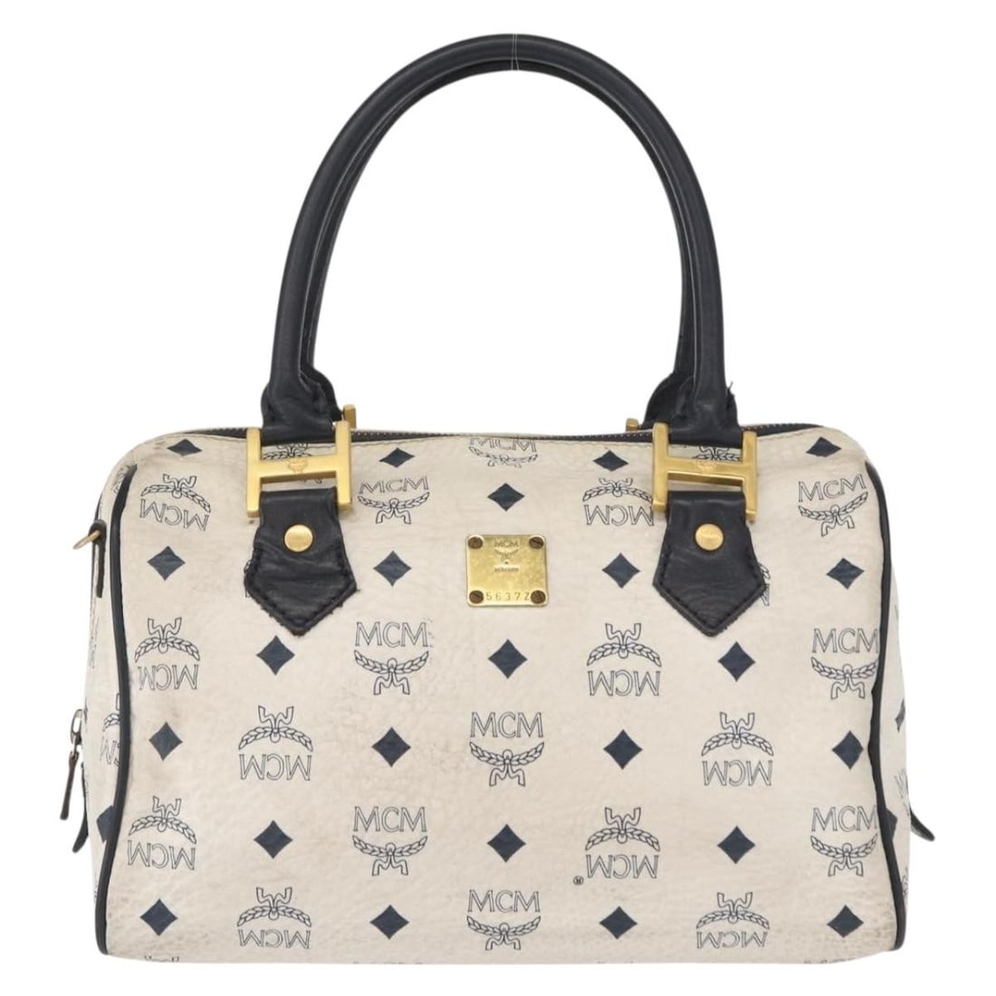 White Canvas and Leather MCM Visetos Women's Handbag (1 of 18)