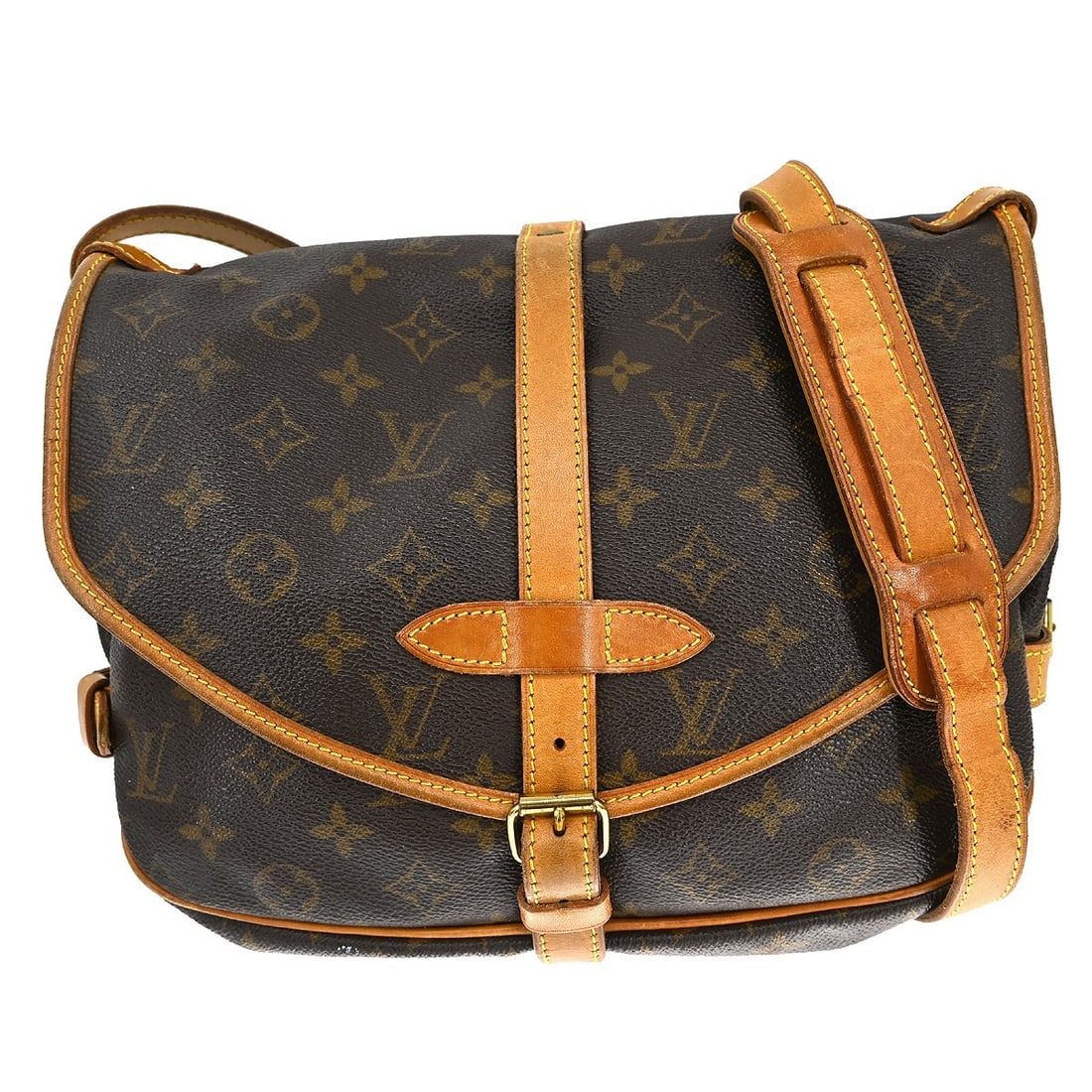 Louis Vuitton Saumur 30 Monogram Canvas Brown Shoulder Bag: Louis Vuitton Saumur 30 Monogram Canvas Brown Shoulder Bag This Louis Vuitton Saumur 30 messenger bag features the iconic monogram canvas leather exterior with brown accents and buckle flap closure. D