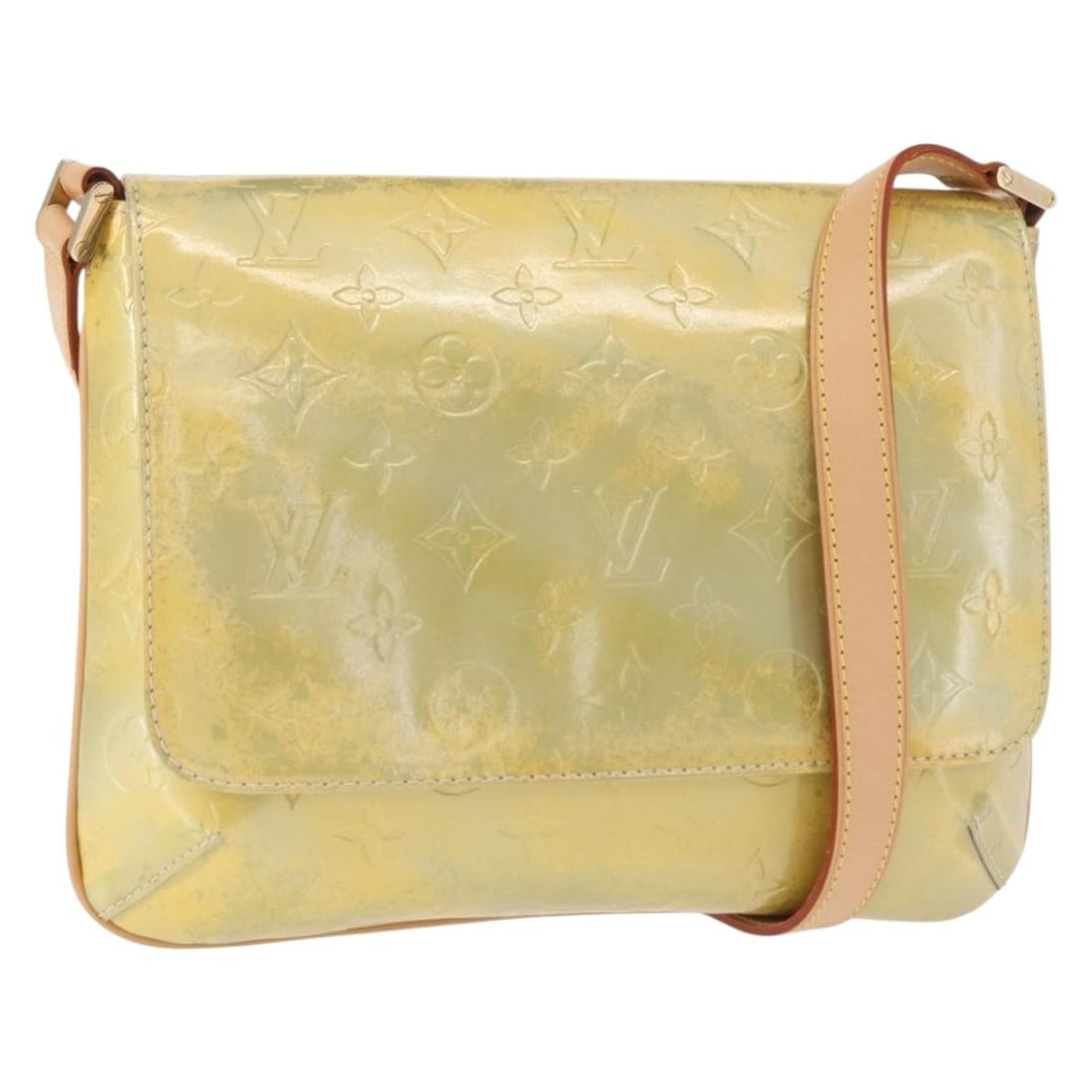 Monogram Vernis Thompson Street Shoulder Bag Gris Patent Leather M91008: Monogram Vernis Thompson Street Shoulder Bag Gris Patent Leather M91008 This is a Louis Vuitton Monogram Vernis Thompson Street shoulder bag in Gris, crafted from patent leather. The bag features a st