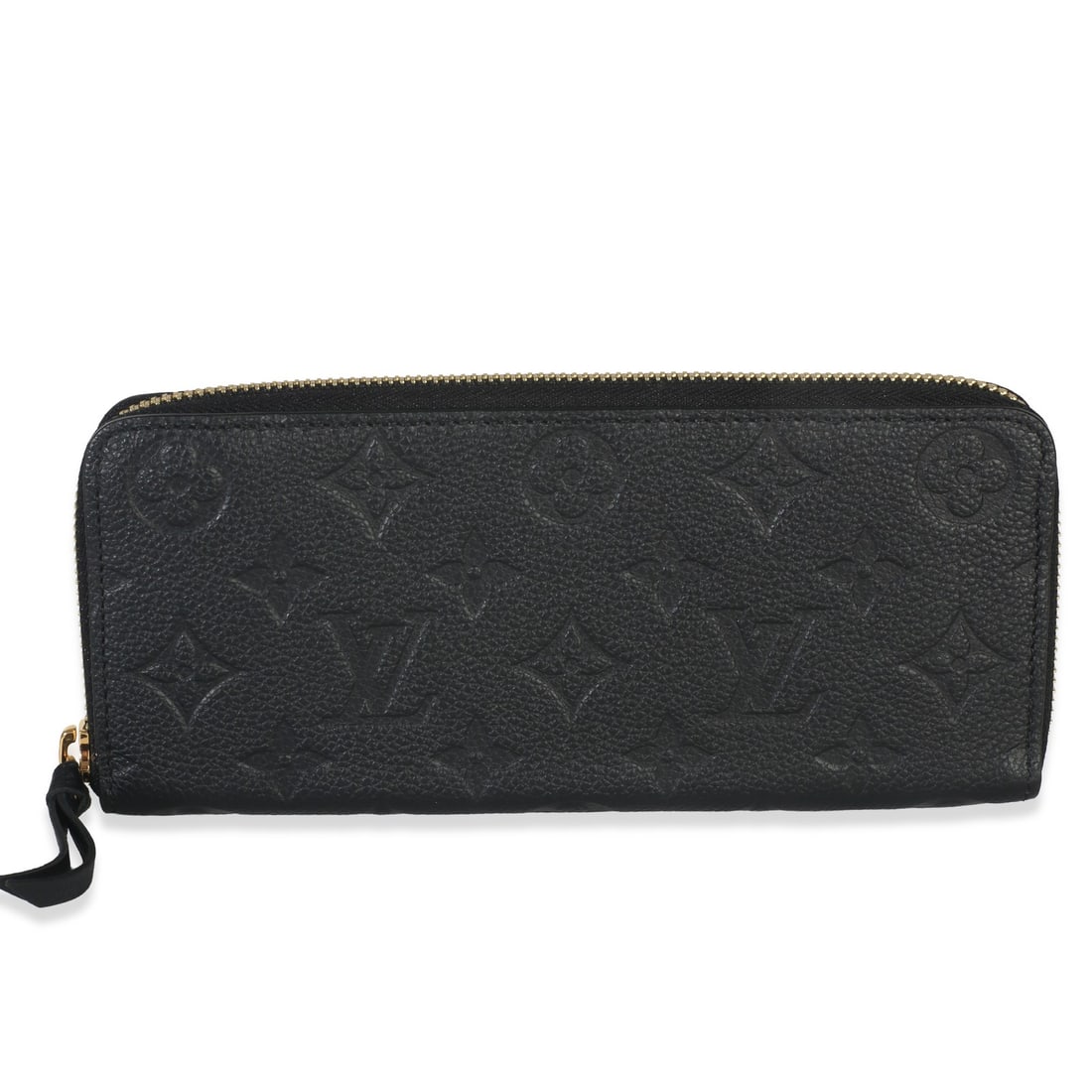 Black Empreinte Leather Clemence Wallet by Louis Vuitton with Zip Around Closure (1 of 8)