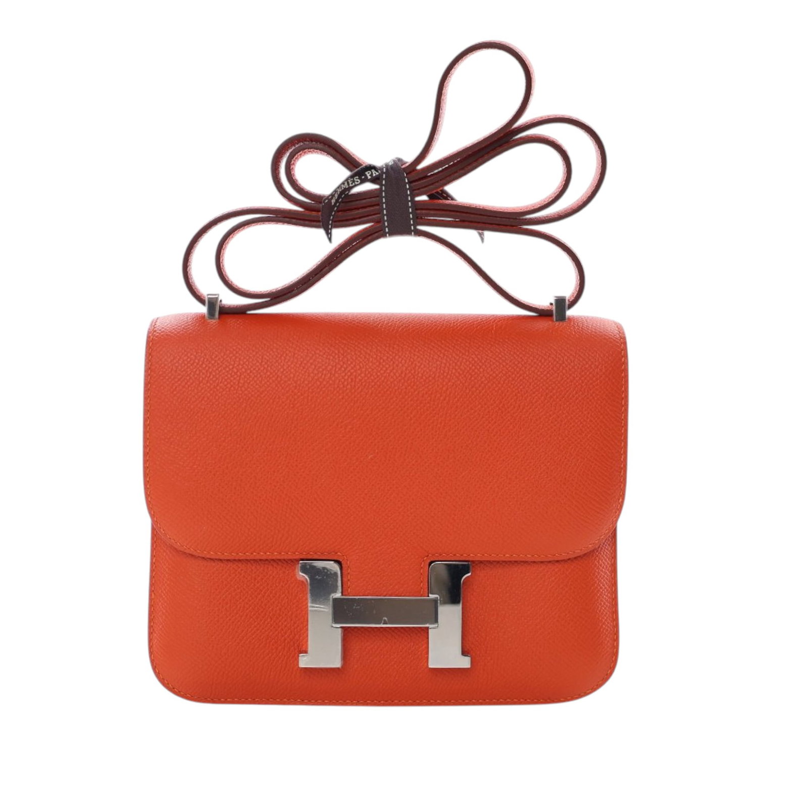 Hermes Constance III 18 Mini Epsom Leather Shoulder Bag Orange Feu (1 of 15)