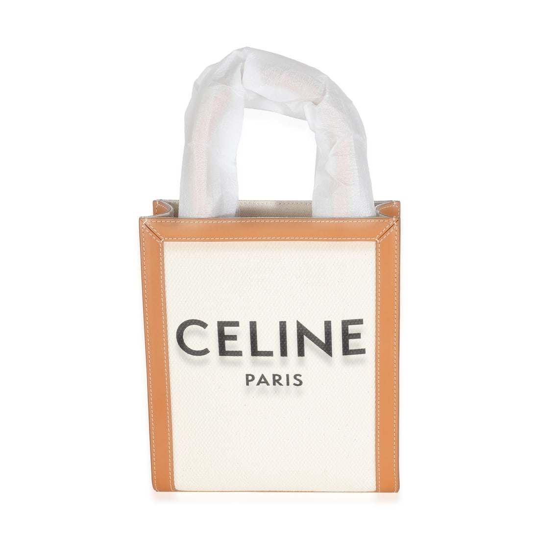 Celine Mini Vertical Cabas Natural Tan Canvas Shoulder Bag 2022 (1 of 9)