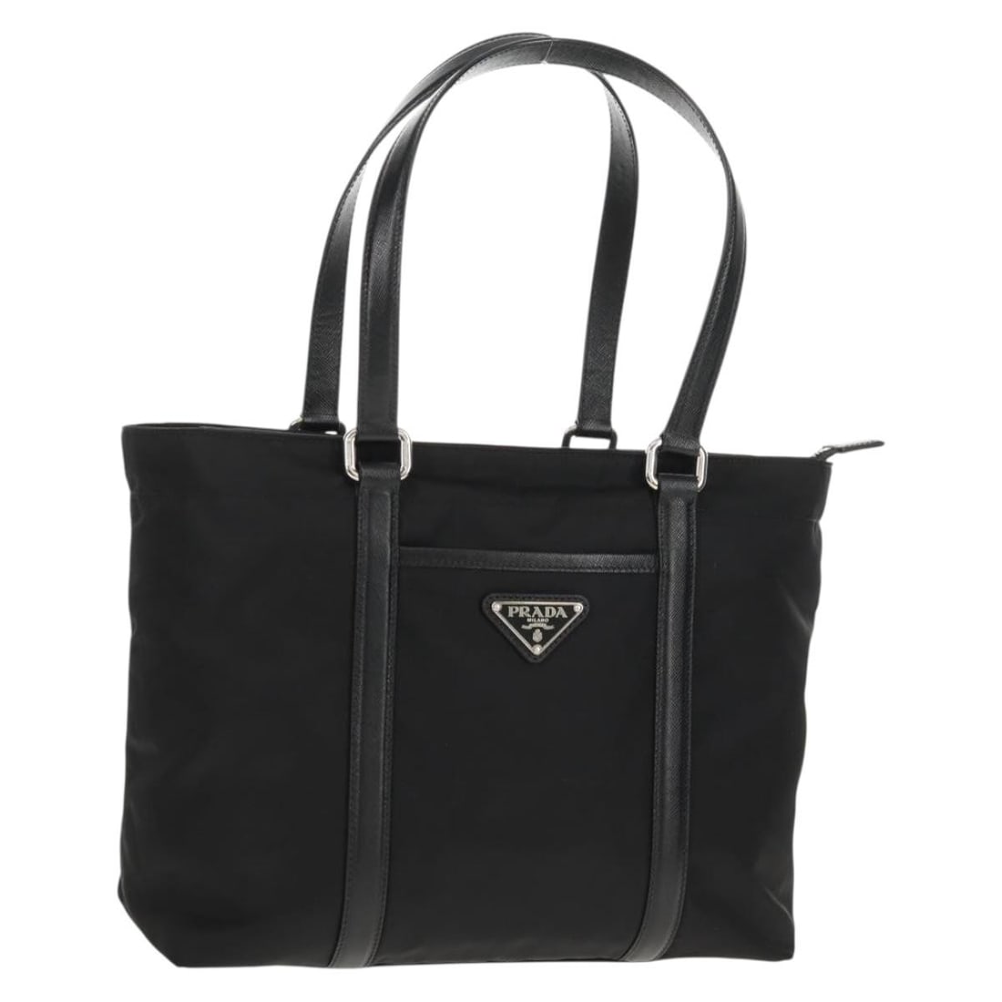 PRADA BR2311 Black Silver Nylon Tote Bag Authentic Italy (1 of 18)