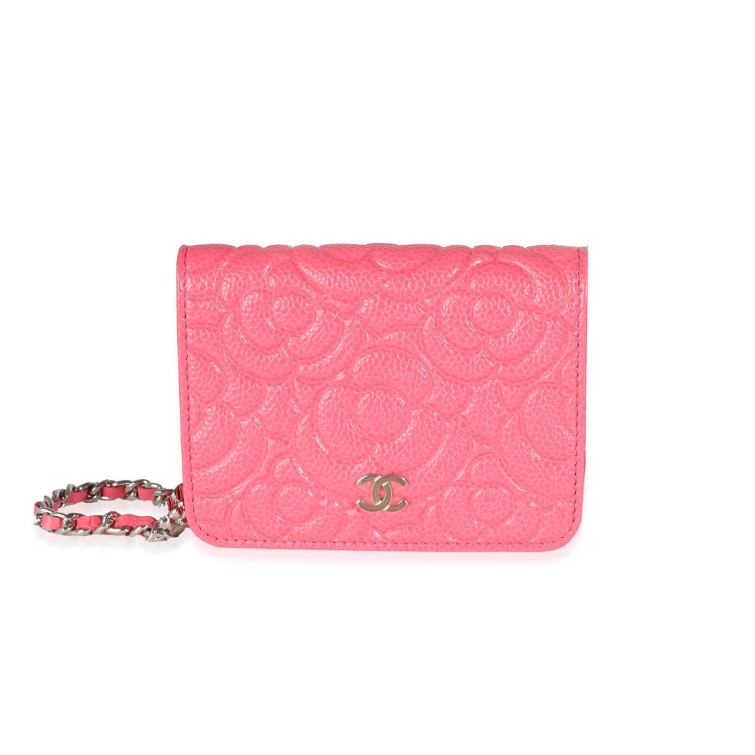 Pink Camellia Embossed Leather Chain Belt Bag by Chanel (1 of 8)