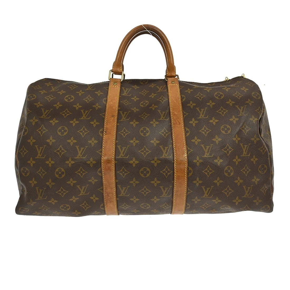 Keepall Monogram Canvas Travel Bag by Louis Vuitton: Keepall Monogram Canvas Travel Bag by Louis Vuitton This Louis Vuitton Keepall Bag features the iconic monogram canvas in brown. Designed for unisex use, it offers ample space and classic style. This