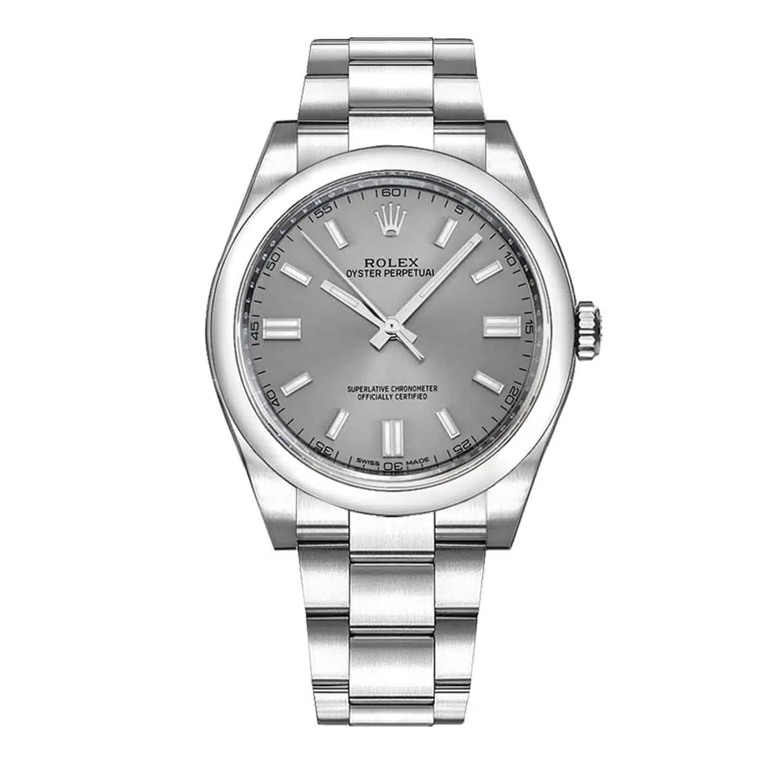 2018 Rolex Oyster Perpetual 116000 Silver Dial Oyster Bracelet New Style Card: 2018 Rolex Oyster Perpetual 116000 Silver Dial Oyster Bracelet New Style Card This Rolex Oyster Perpetual features a silver dial and a smooth bezel, paired with the classic Oyster bracelet. The watch