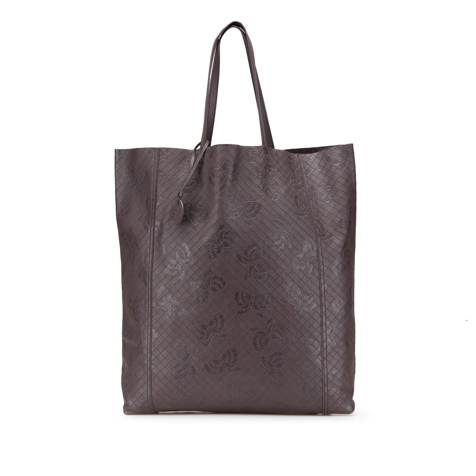 Bottega Veneta Leather Intrecciomirage Butterfly Tote Brown Italy (1 of 12)