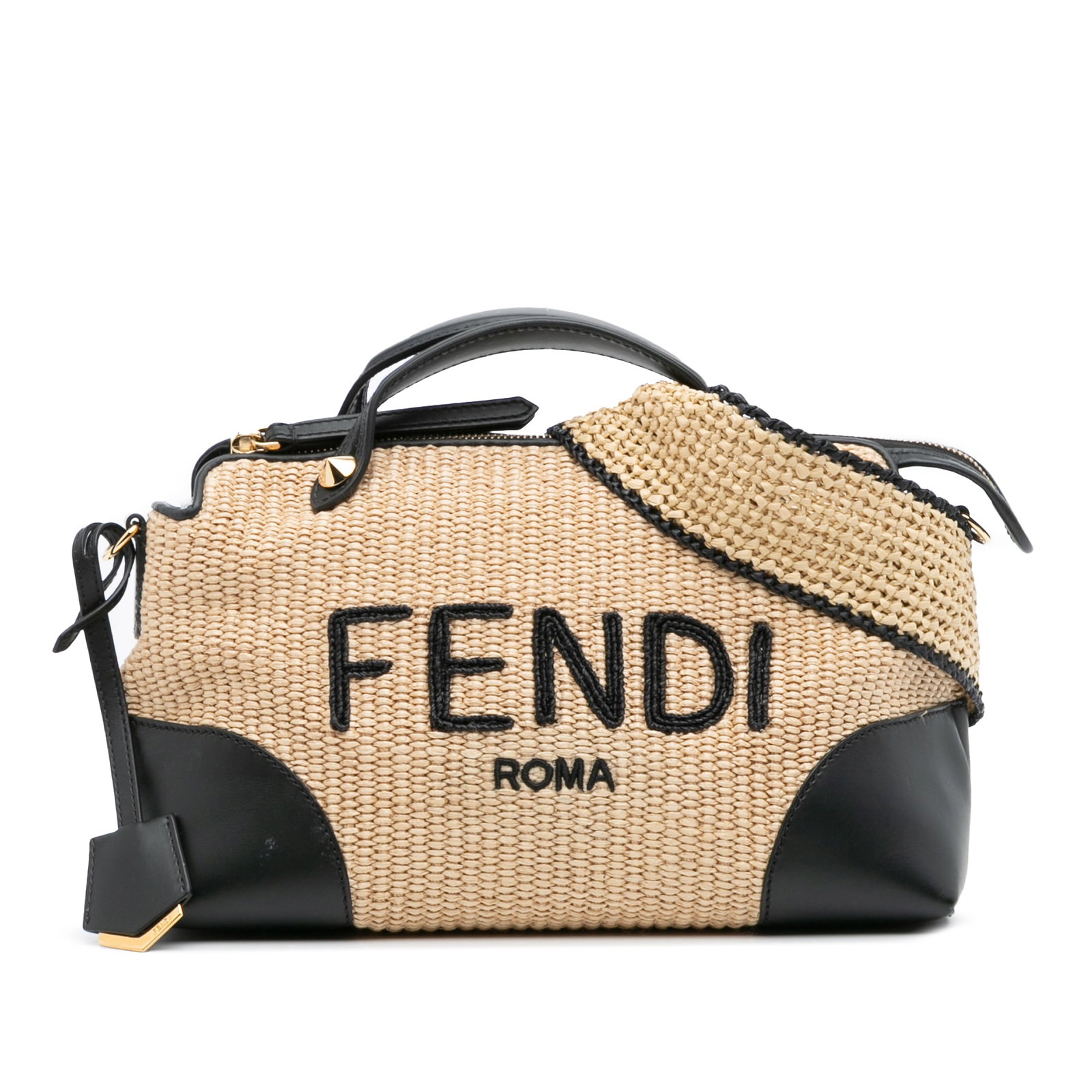 Fendi Medium Raffia By The Way Satchel Brown Leather Trim: Fendi Medium Raffia By The Way Satchel Brown Leather Trim Elevate your accessory game with the Fendi Medium Raffia By The Way Satchel. This stylish bag features a raffia body complemented by luxurious