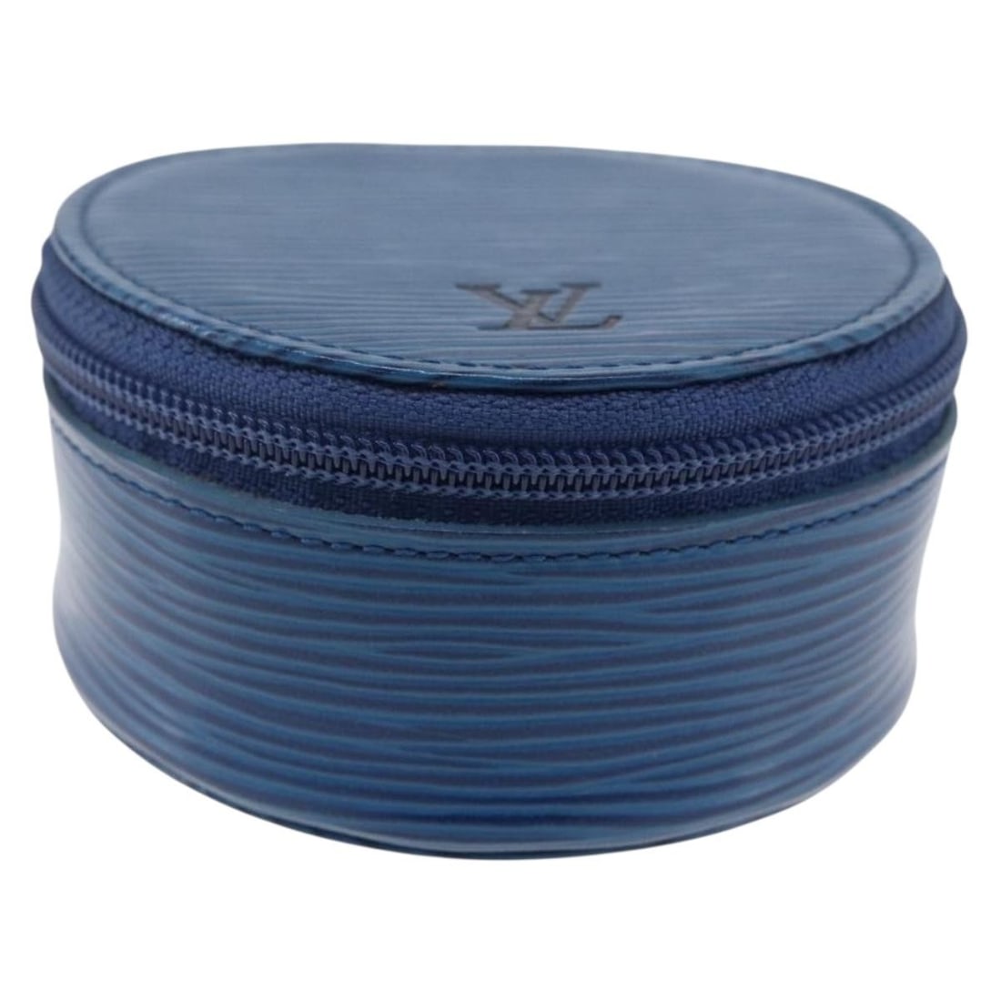 Louis Vuitton Ecrin Bijoux Blue Leather Jewelry Travel Case: Louis Vuitton Ecrin Bijoux Blue Leather Jewelry Travel Case This Louis Vuitton Ecrin Bijoux jewelry case is crafted from blue Epi leather and designed for women. It features metal fittings and a compa