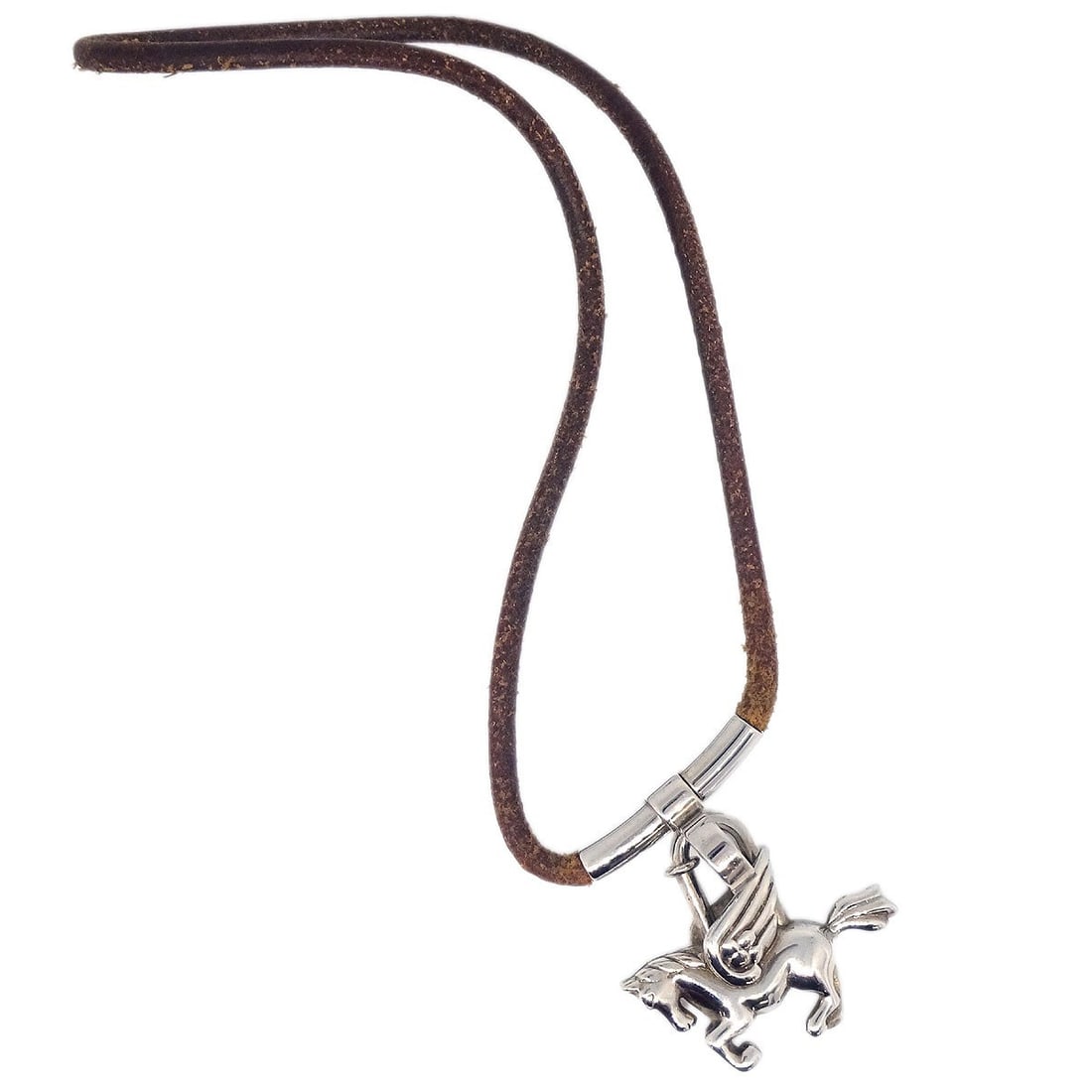 Le Cheval Pegasus Pendant Necklace Silver Plated by Hermes (1 of 4)