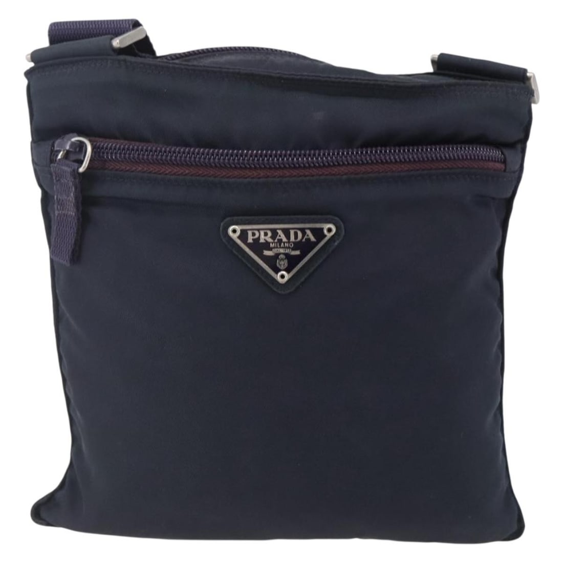 Purple Nylon Prada Front Pocket Messenger Shoulder Bag Unisex (1 of 18)