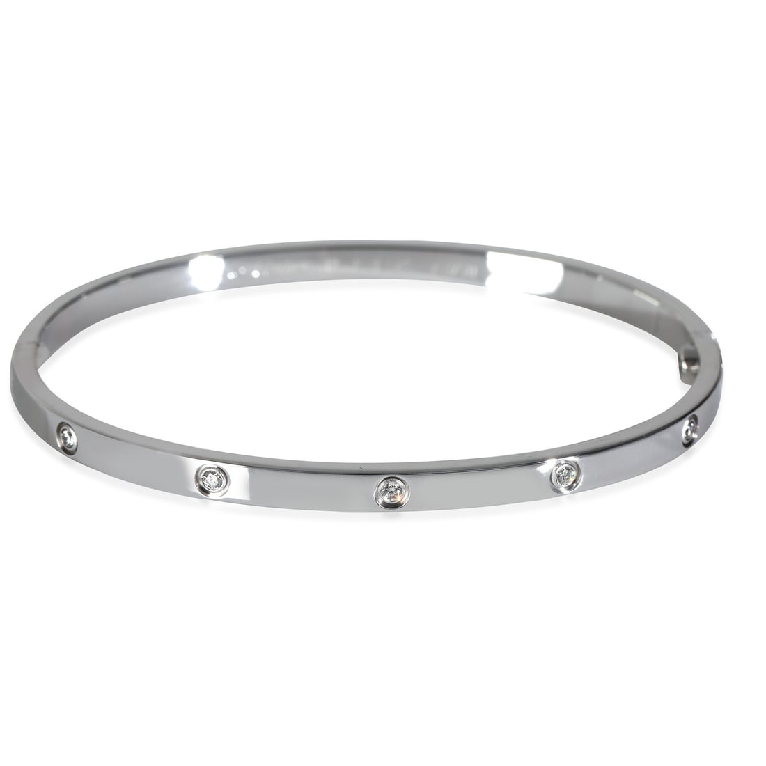 Cartier 18k White Gold Small Love Bracelet with Diamonds 17cm (1 of 5)