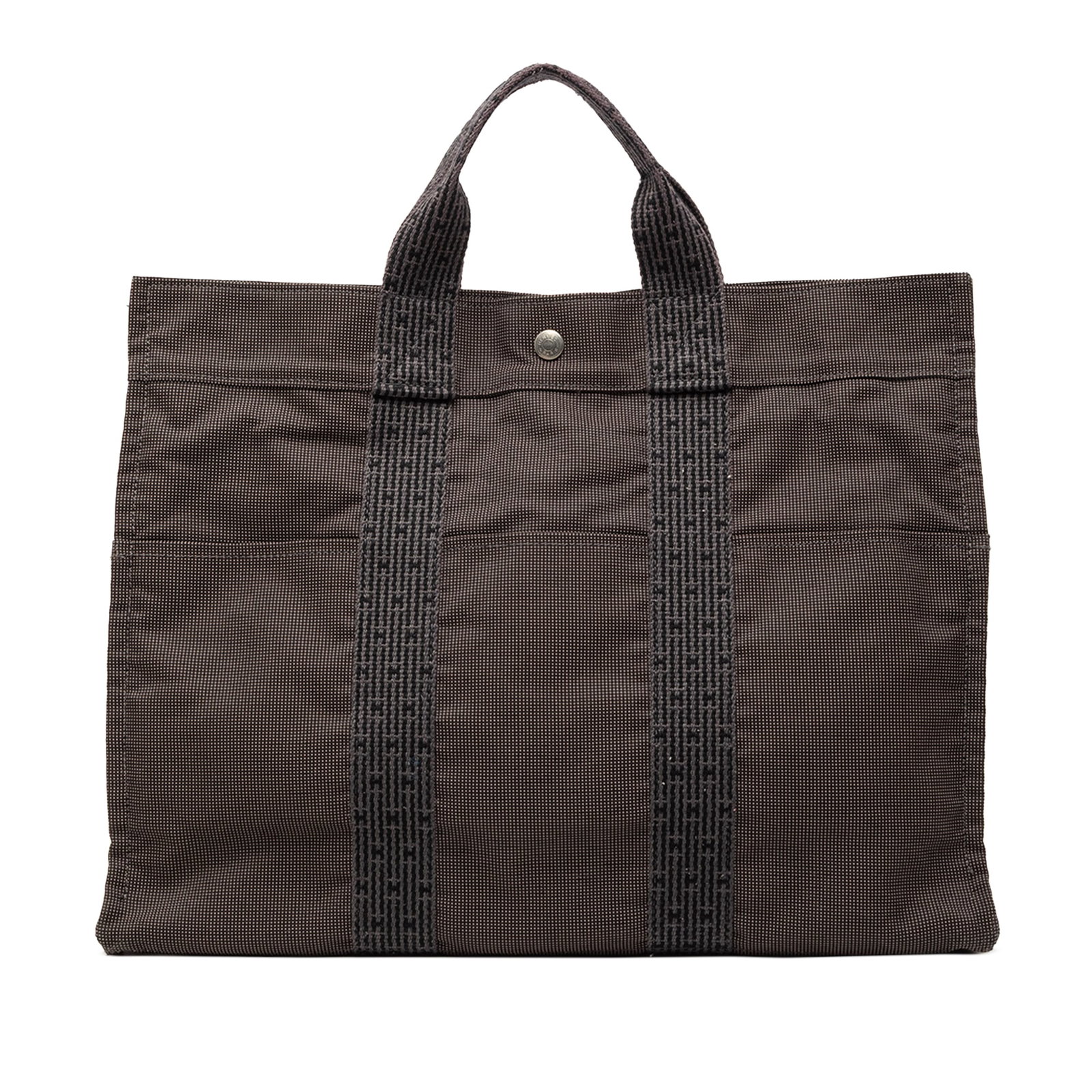 Herline MM Gray Tote Bag with Canvas Construction by Hermes (1 of 7)