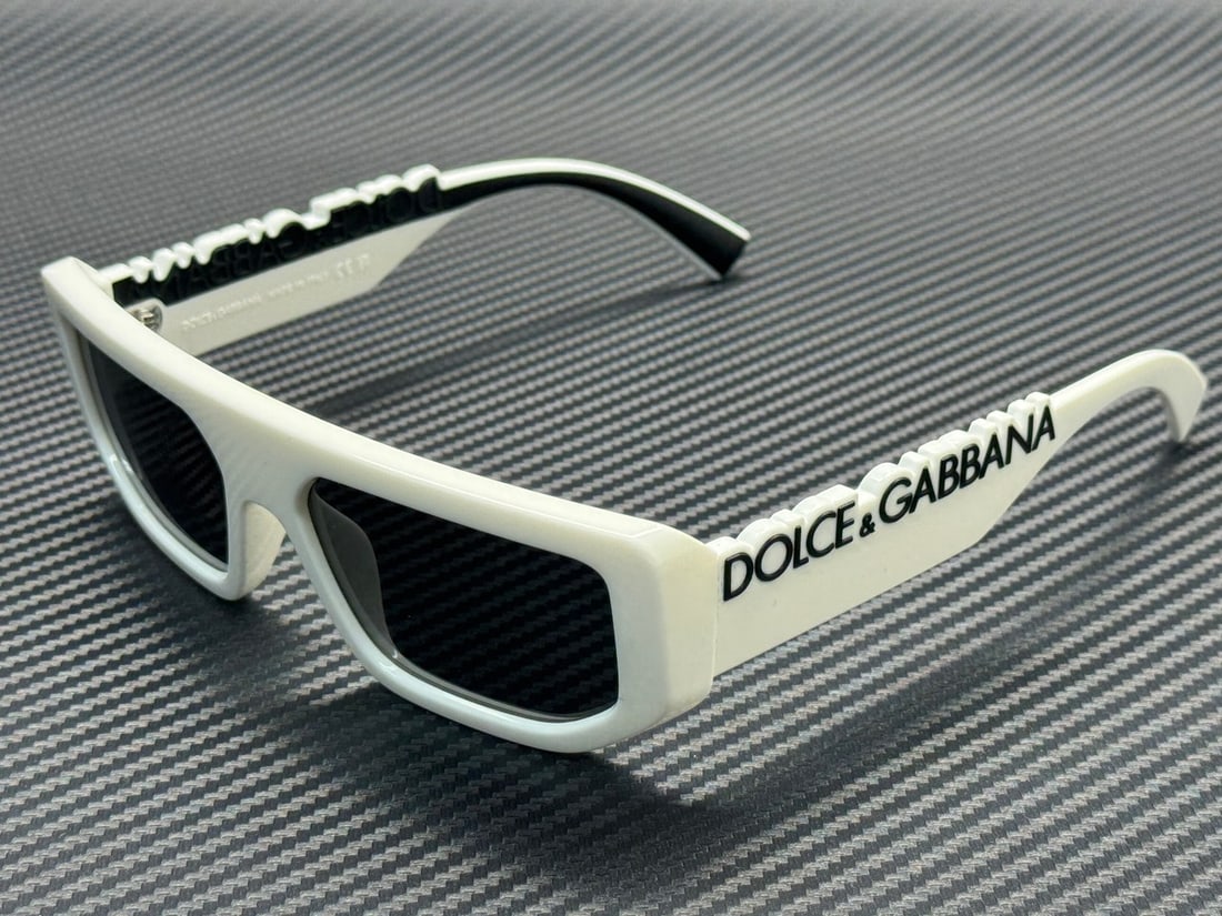 Dolce&Gabbana DG6203 White Frame Dark Grey Lens 56mm Unisex Sunglasses: Dolce&Gabbana DG6203 White Frame Dark Grey Lens 56mm Unisex Sunglasses These Dolce & Gabbana DG6203 331287 sunglasses feature a white frame paired with dark grey lenses, offering a modern and versatil