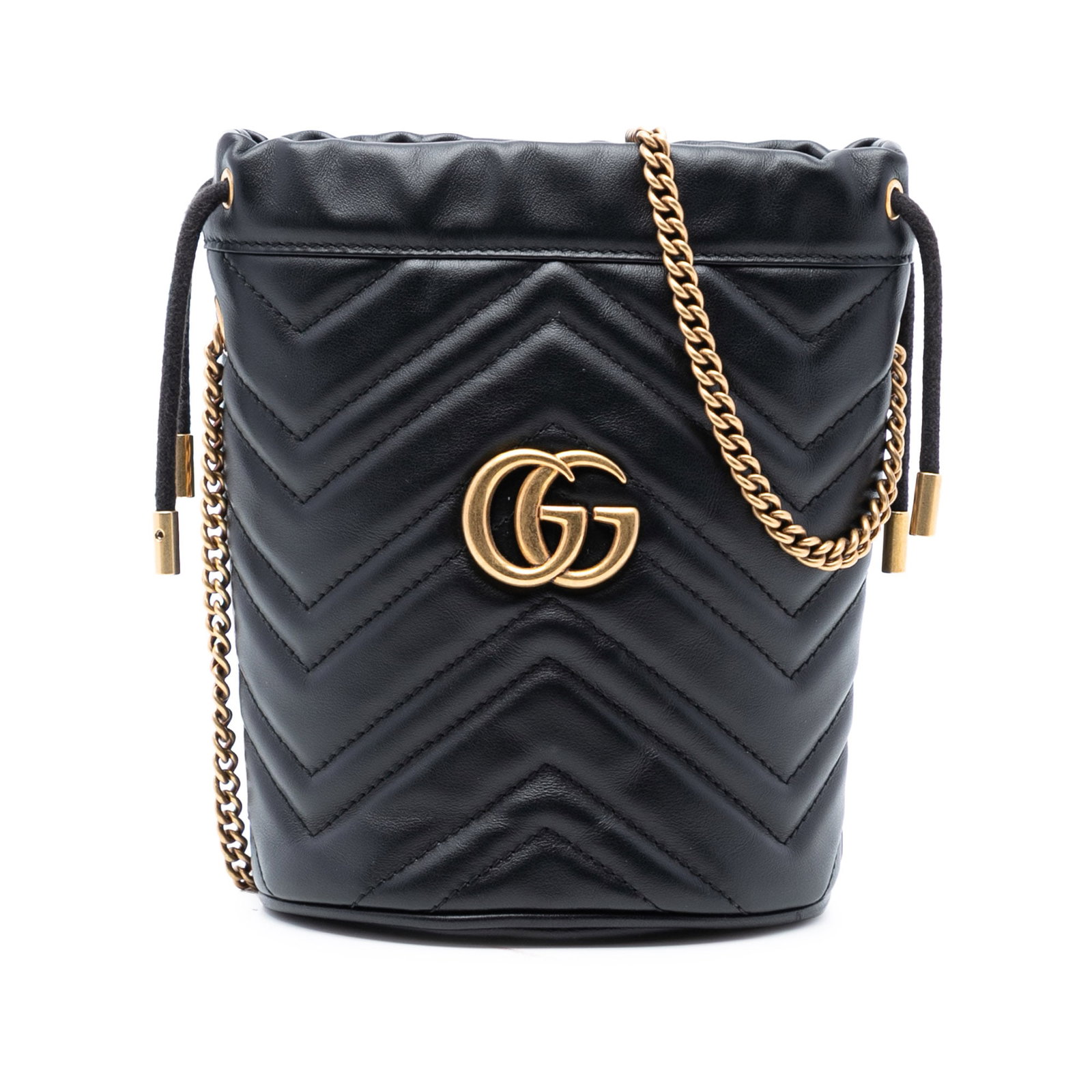 Gucci GG Marmont Small Black Matelasse Leather Bucket Shoulder Bag (1 of 7)