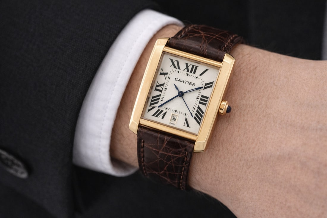 Cartier Tank Francaise 18k Gold Automatic 28mm Wristwatch Ref 1840 (1 of 10)