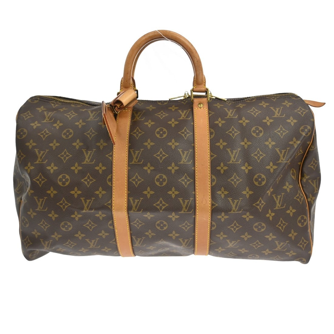 Louis Vuitton Keepall Monogram Canvas Travel Bag 50cm Brown Unisex: Louis Vuitton Keepall Monogram Canvas Travel Bag 50cm Brown Unisex This Louis Vuitton Keepall Bag features the iconic Monogram canvas in a classic brown color. Designed for unisex use, it offers ample