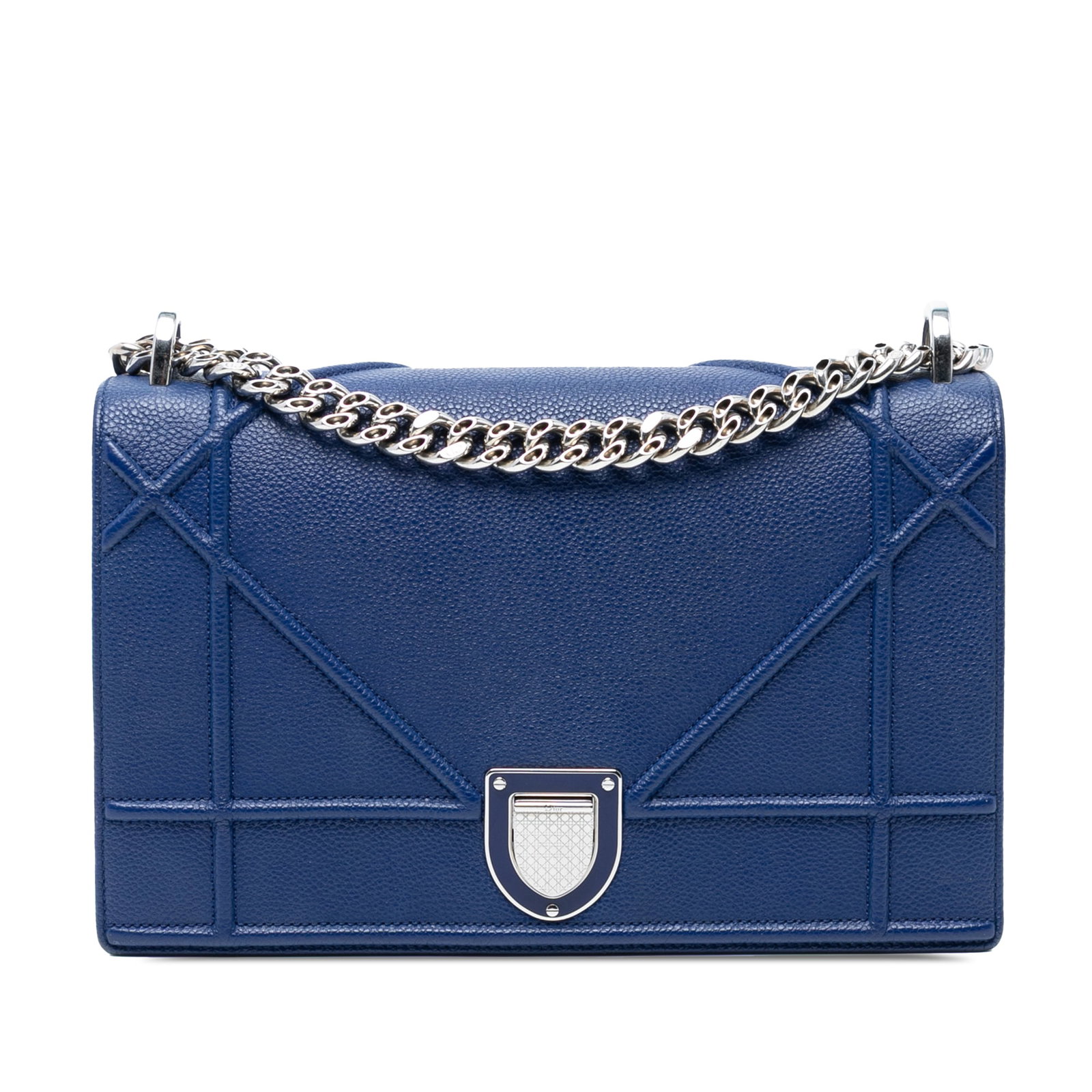 Dior Medium Grained Calfskin Diorama Flap Bag Blue (1 of 7)