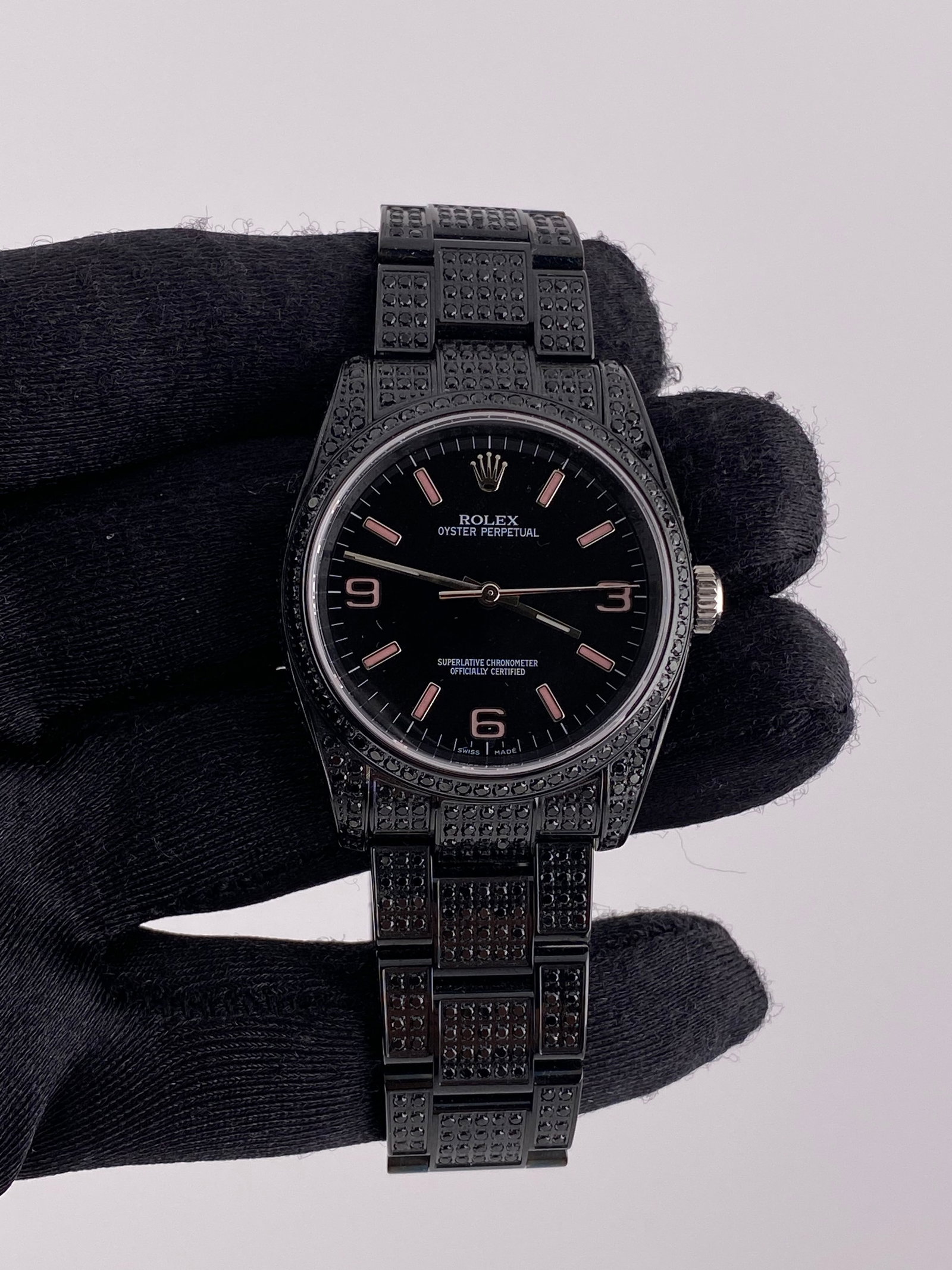 Rolex 116000 Oyster Perpetual Men's Watch Black Dial Diamond Bezel (1 of 3)